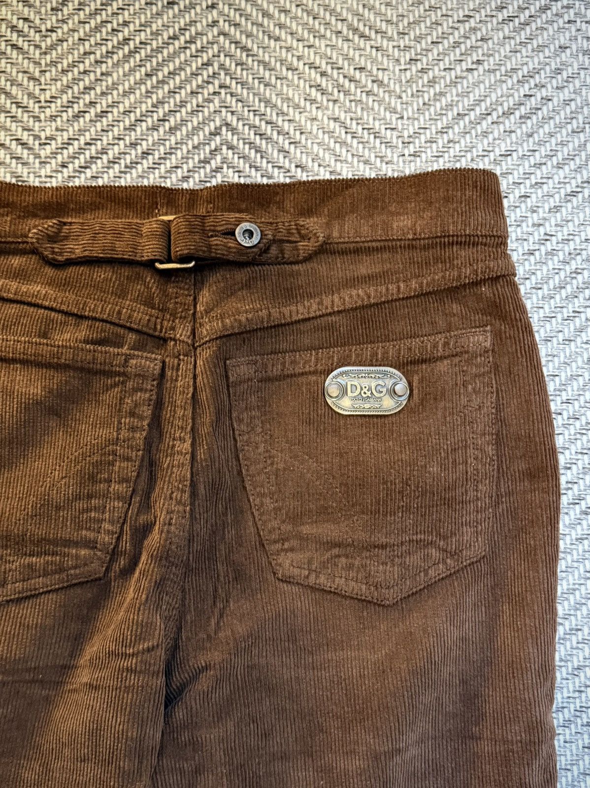 Dolce & Gabbana Dolce & Gabbana Brown Corduroy Buckle-Back Bootcut Trousers Size 25" / US 0 / IT 36 - 1 Thumbnail