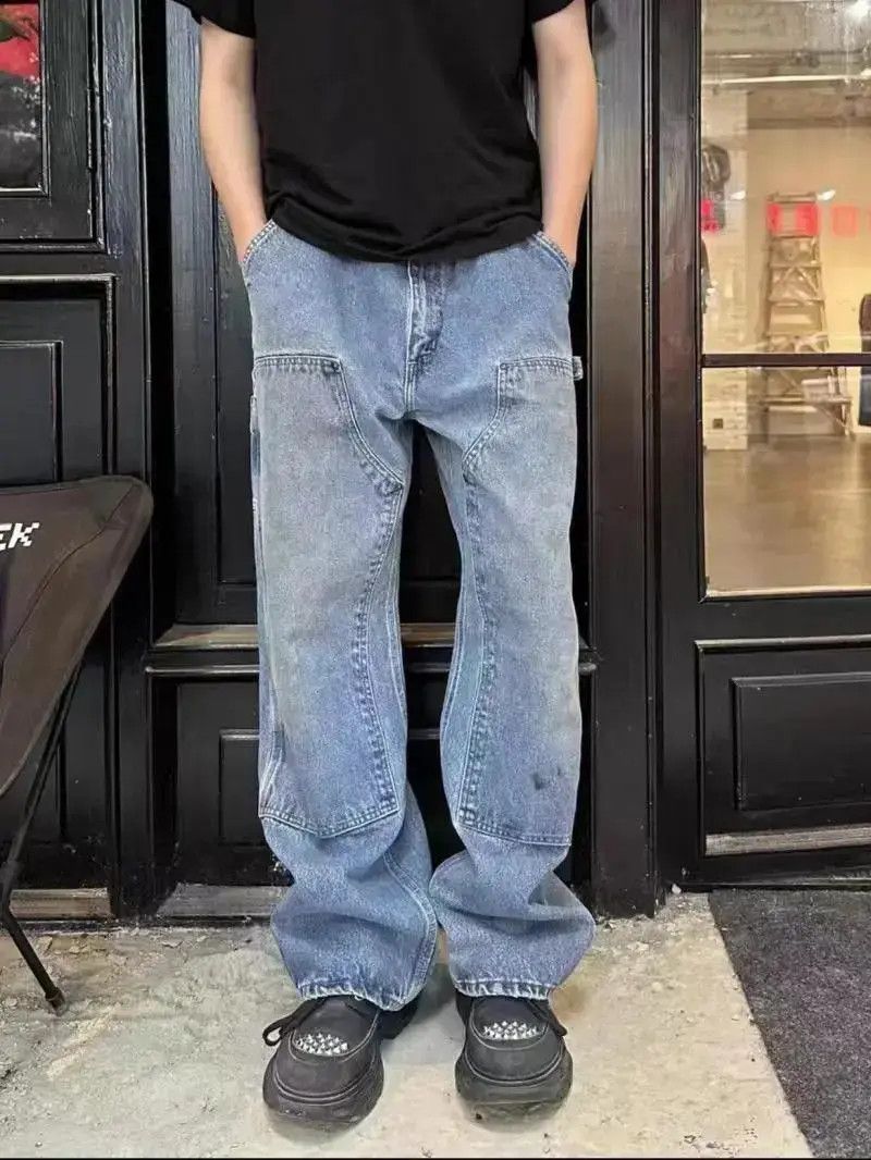 Japanese Brand Street Heavy Wash Double Knee Logger Work Jeans Size US 32 / EU 48 - 1 Thumbnail