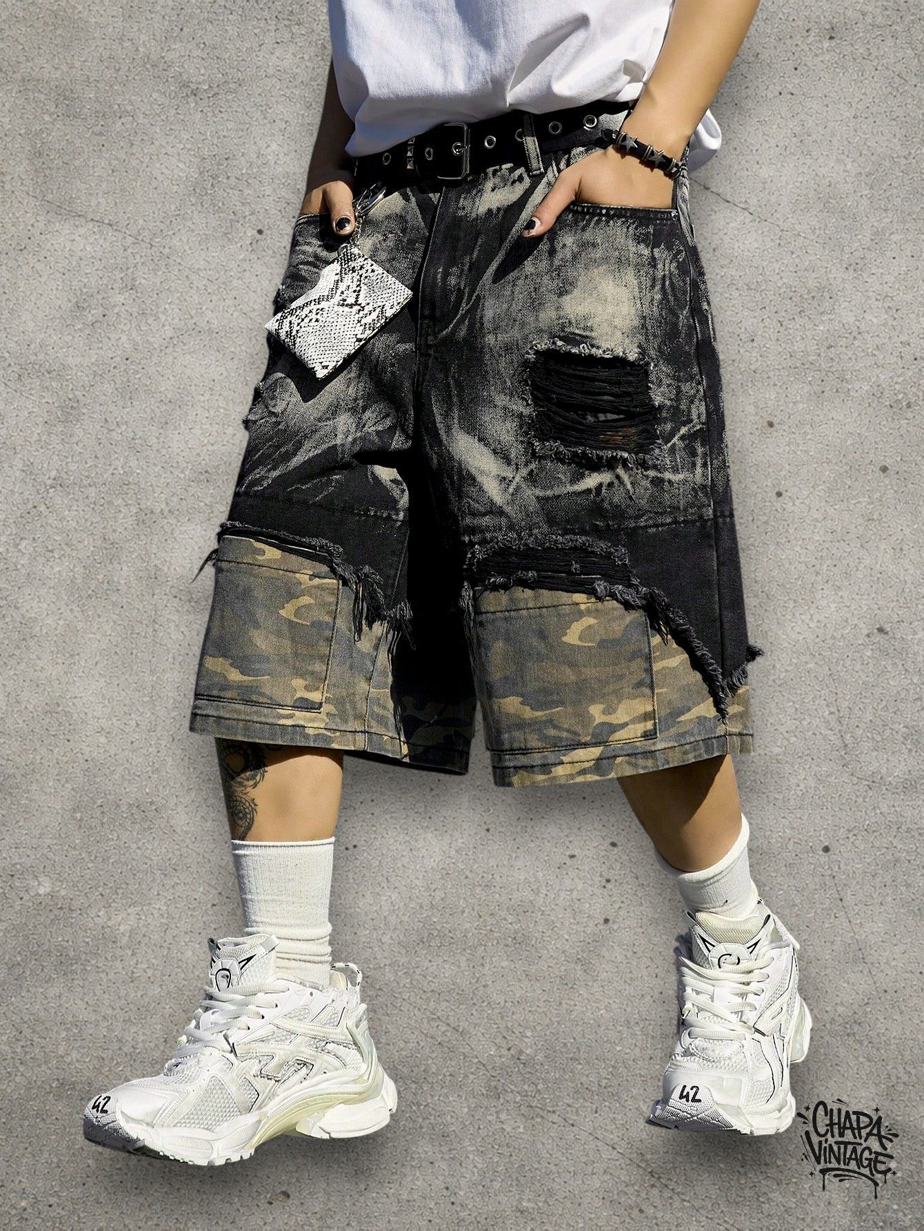 Japanese Brand Camo distressed shorts Size US 32 / EU 48 - 1 Thumbnail