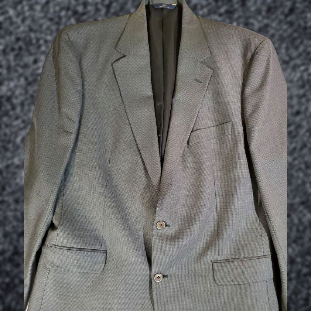 Brooks Brothers VINTAGE Brooks Brothers 346 Signature Check Wool Suit Coat & Pants 43 Long Coat 36Wx30L Tan Mens Regular 2 Piece Business Formal 90s Size 46R - 1 Thumbnail