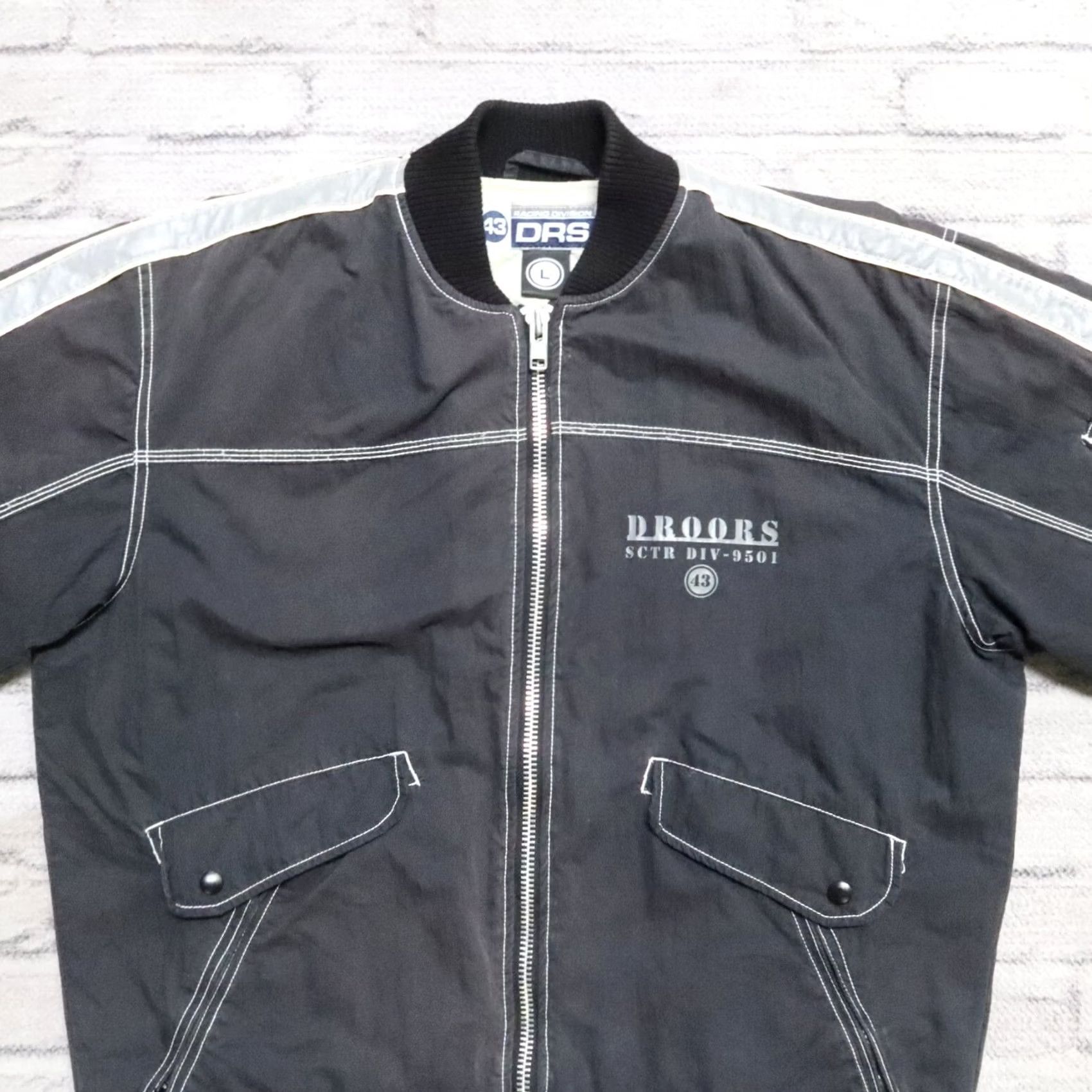 Vintage VINTAGE Droors Racing Division Bomber Jacket Mens L Black Script Size US L / EU 52-54 / 3 - 3 Thumbnail