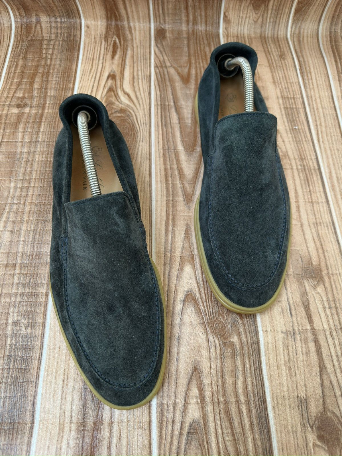 Loro Piana Loro Piana Greeny Blue Suede Summer Walk Loafers Size US 13 / EU 46 - 9 Thumbnail
