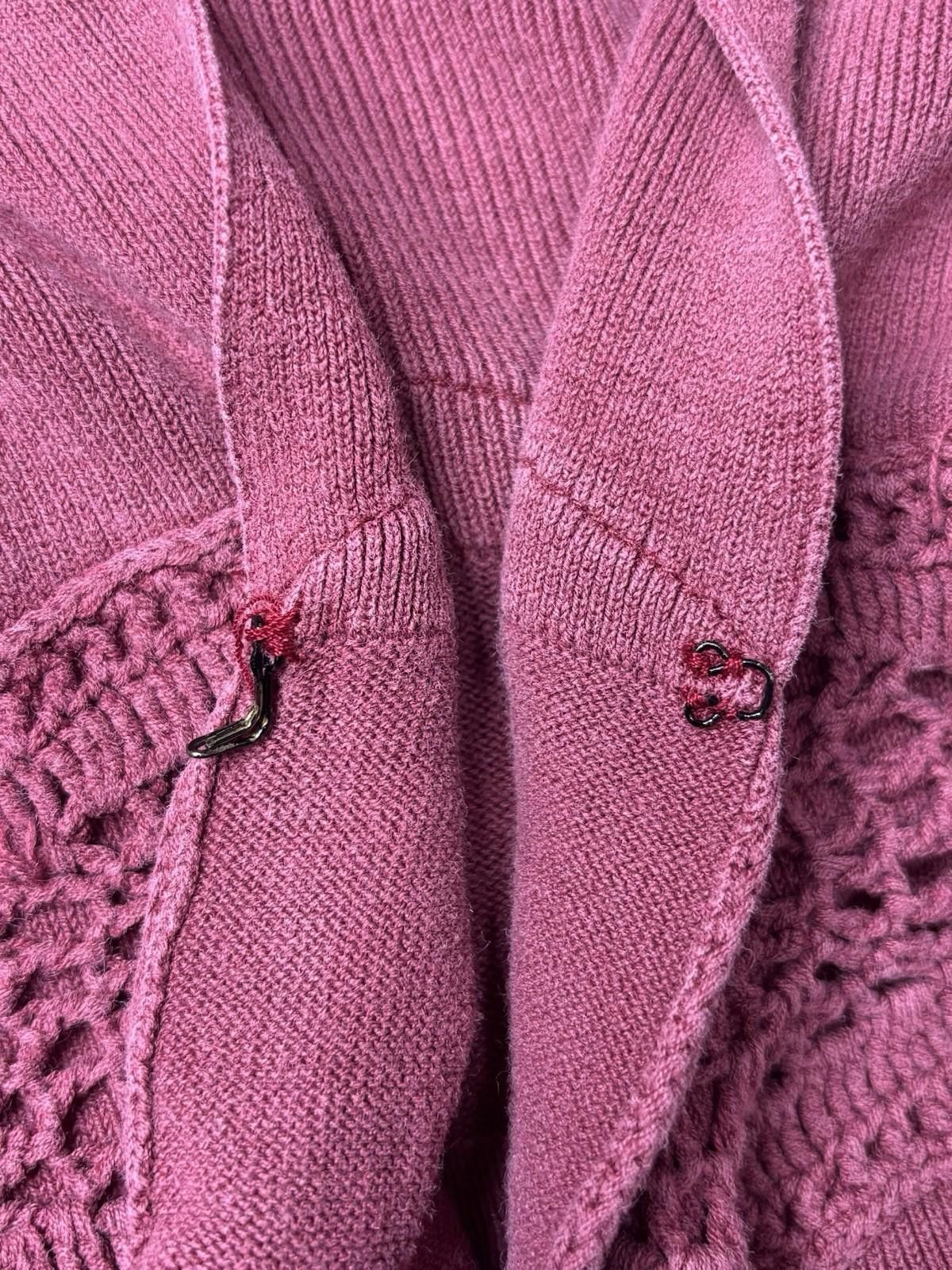 Alfani VTG Alfani Cardigan Sweater Womens MP Silk Open Knit Clasp Size M / US 6-8 / IT 42-44 - 7 Thumbnail