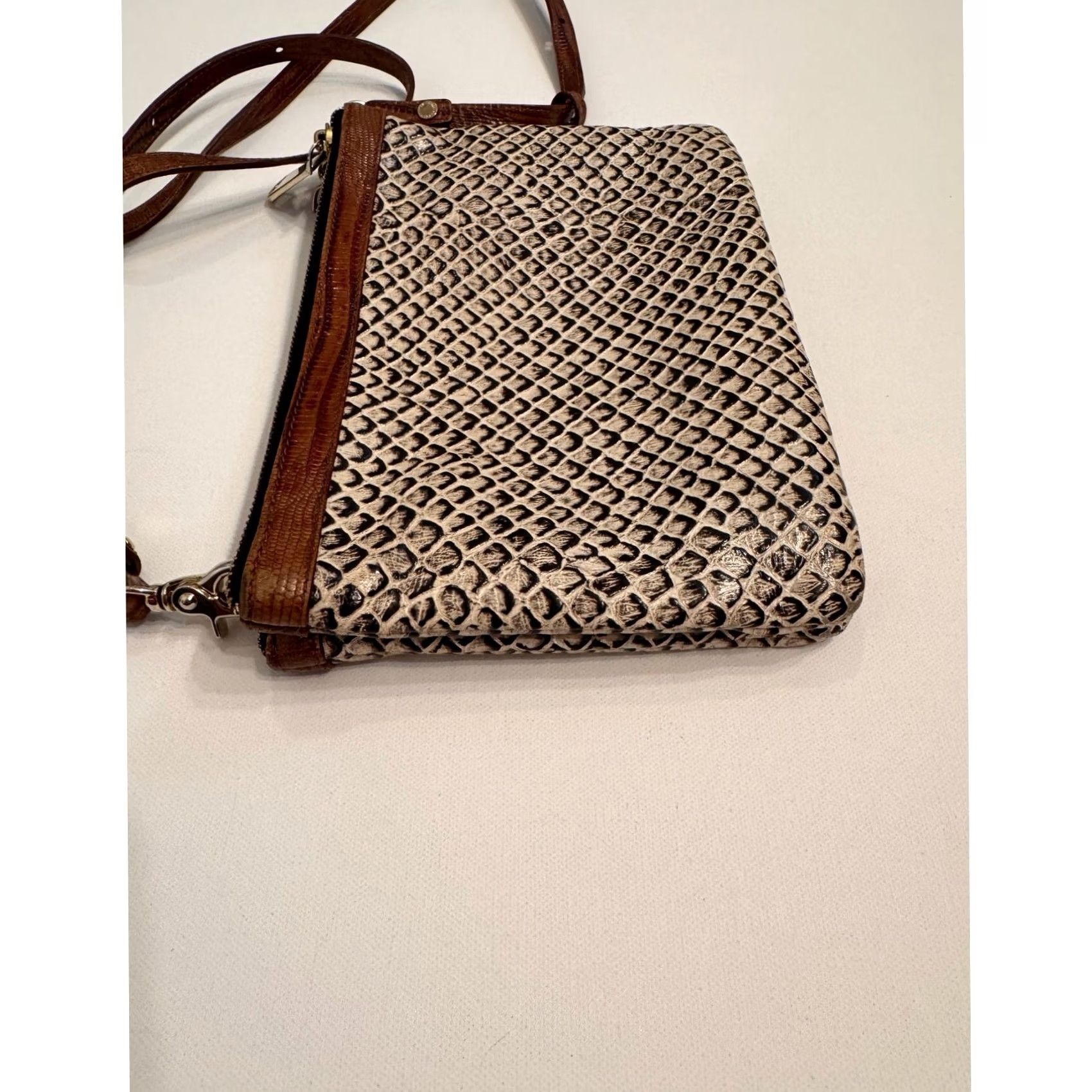 BRAHMIN Brahmin Crossbody Bag Onyx Java Leather White/Brown 2 Zip Women Size ONE SIZE - 7 Thumbnail
