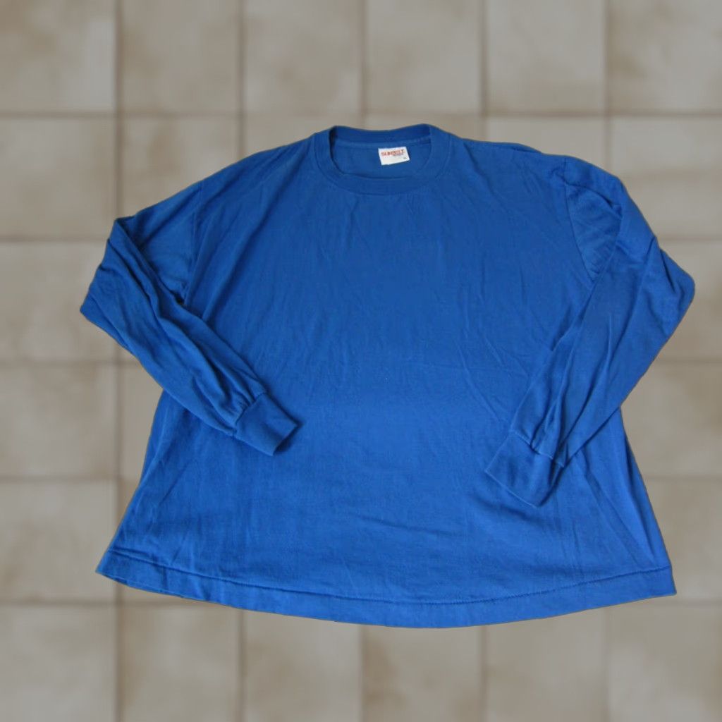 Vintage VINTAGE Sunbelt Shirt Womens XL Blue Sunbelt Shirt Womens XL Blue 90s USA Made in USA T Shirt Crew Neck Long Sleeve Classic Fit Size XL / US 12-14 / IT 48-50 - 1 Thumbnail