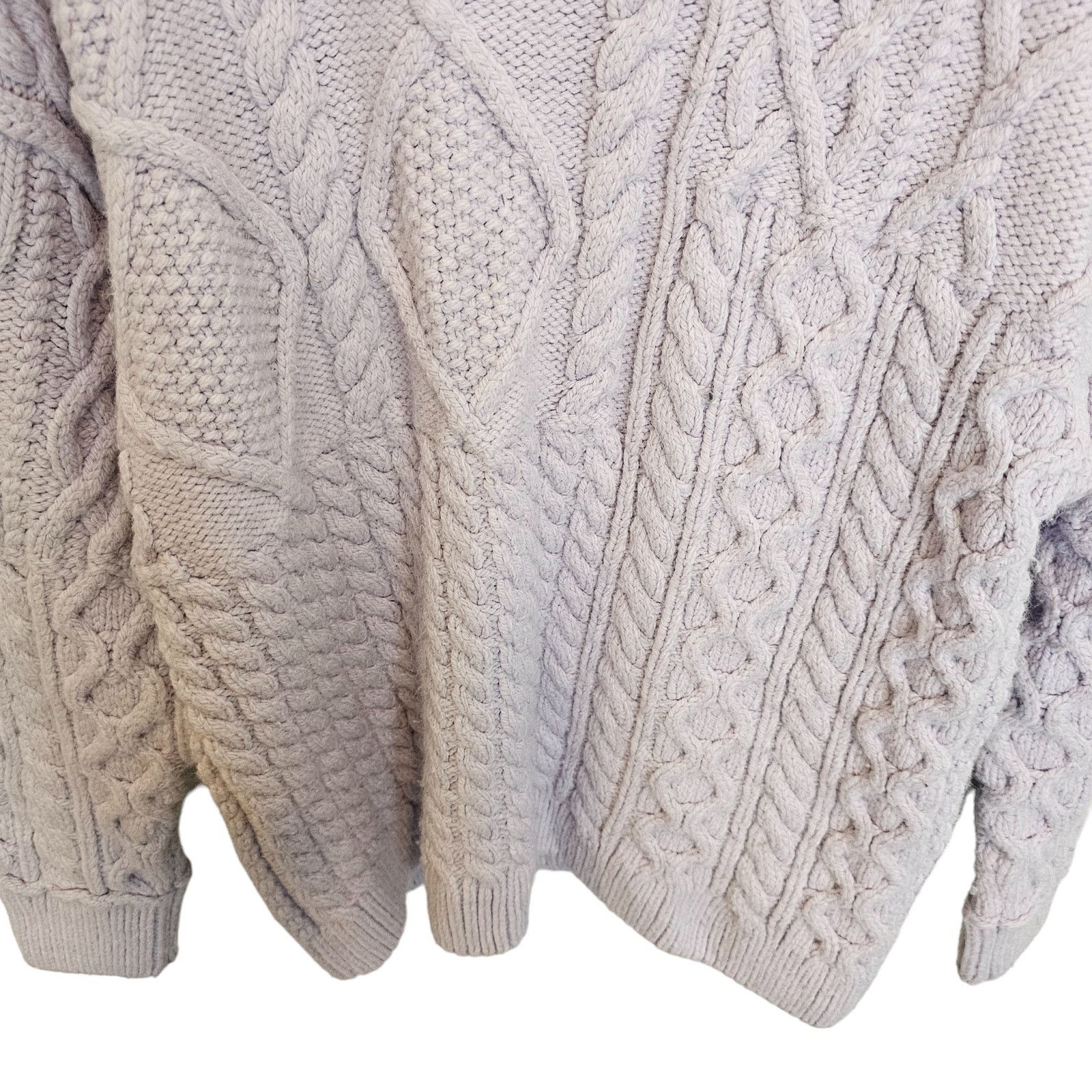 Free People Free People Womens Leslie Cable Knit Fisherman Sweater Cabin Size S / US 4 / IT 40 - 3 Thumbnail