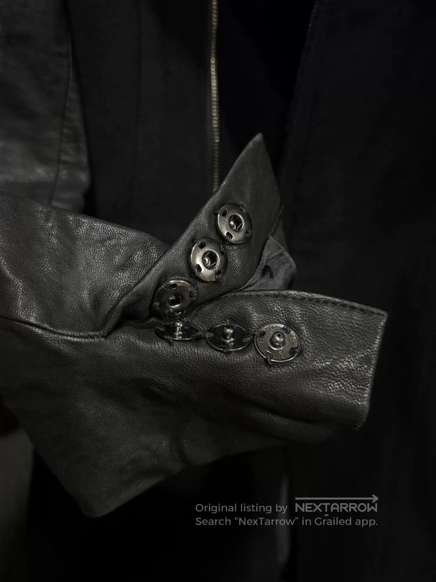 Rick Owens Avant-garde Black Coat with Leather Sleeves. Size US M / EU 48-50 / 2 - 5 Thumbnail
