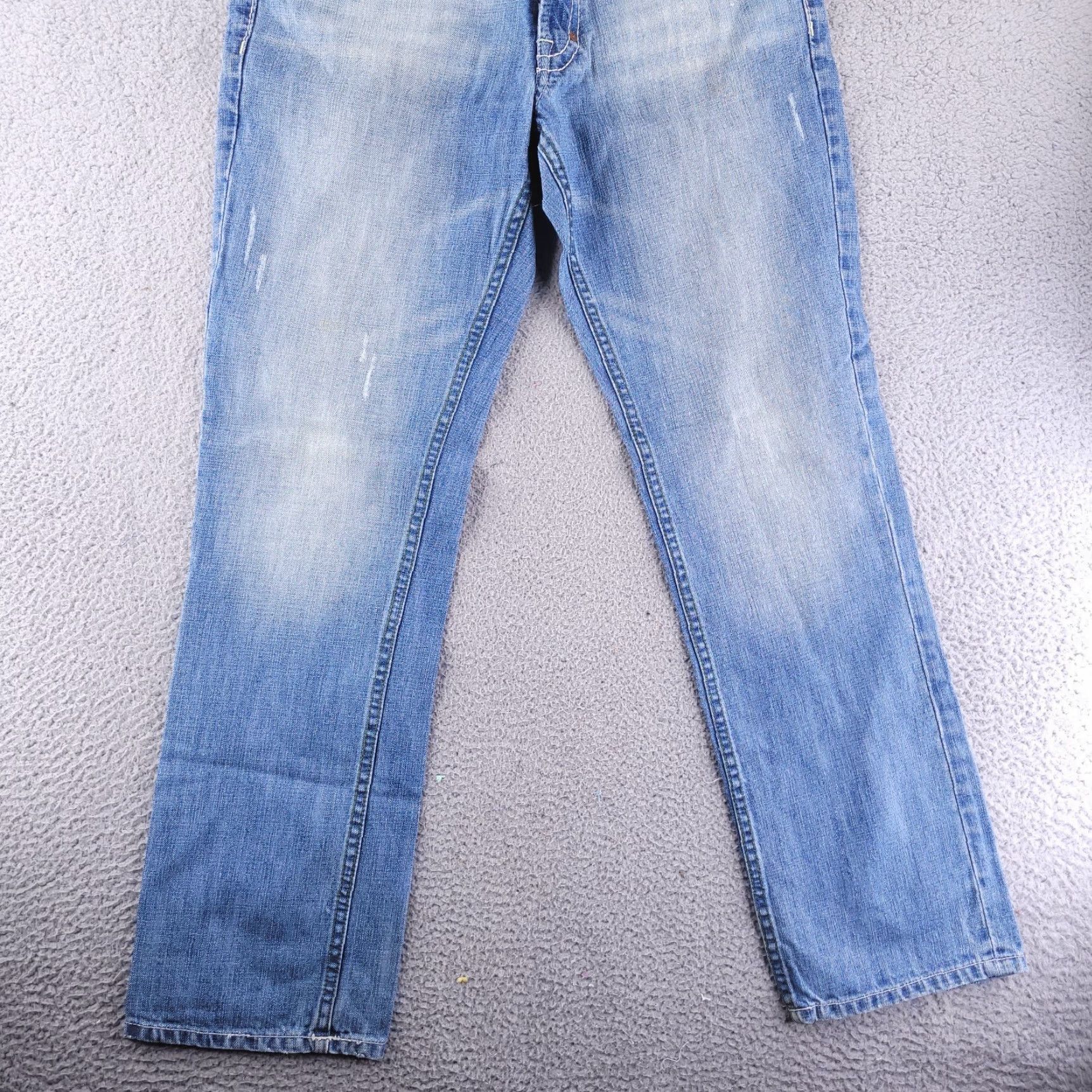 Denime Akoo Jeans Mens 34x33 Blue Denim Straight Fit Jeans Size US 34 / EU 50 - 6 Thumbnail