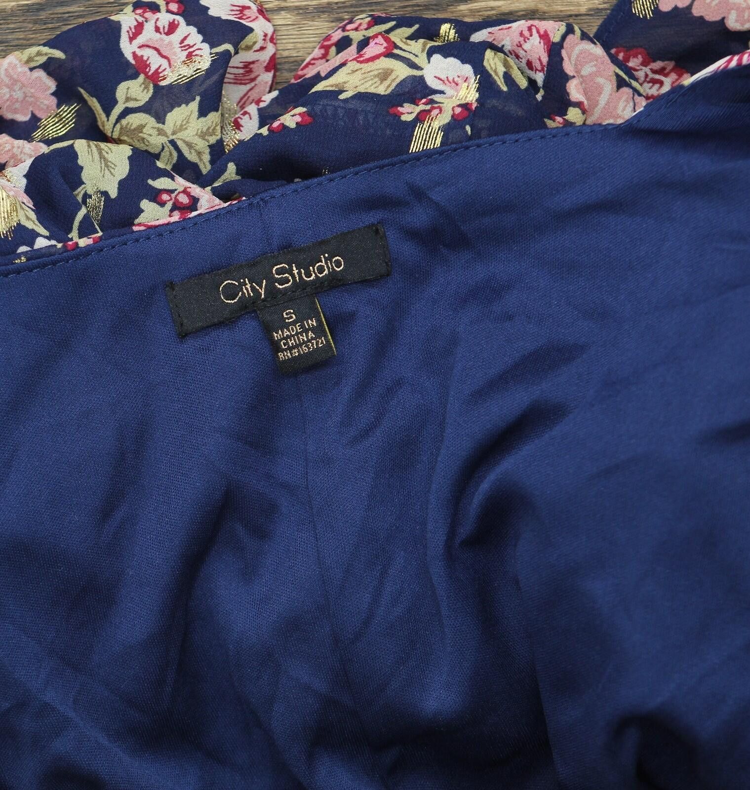 Other Nwt City Studio Flare Shear Lined Dress Navy Blue Multi S Size S / US 4 / IT 40 - 4 Thumbnail