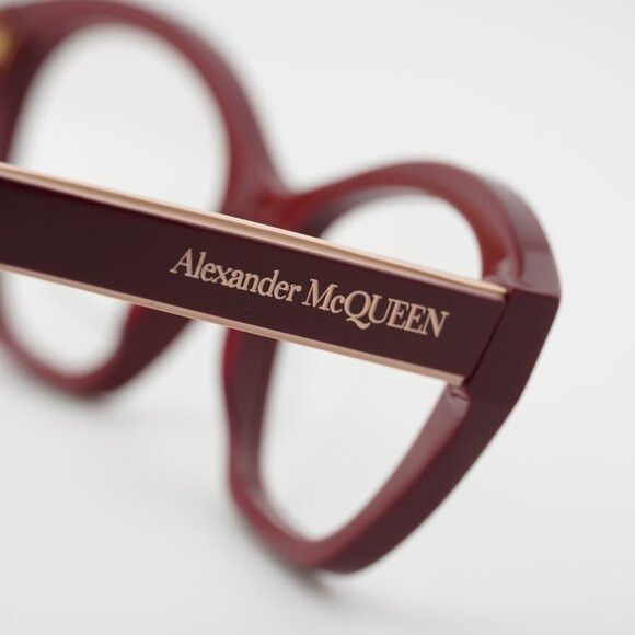 Alexander McQueen Alexander McQueen AM0360O 004 Eyeglasses Red/Beige 52mm Size ONE SIZE - 10 Thumbnail