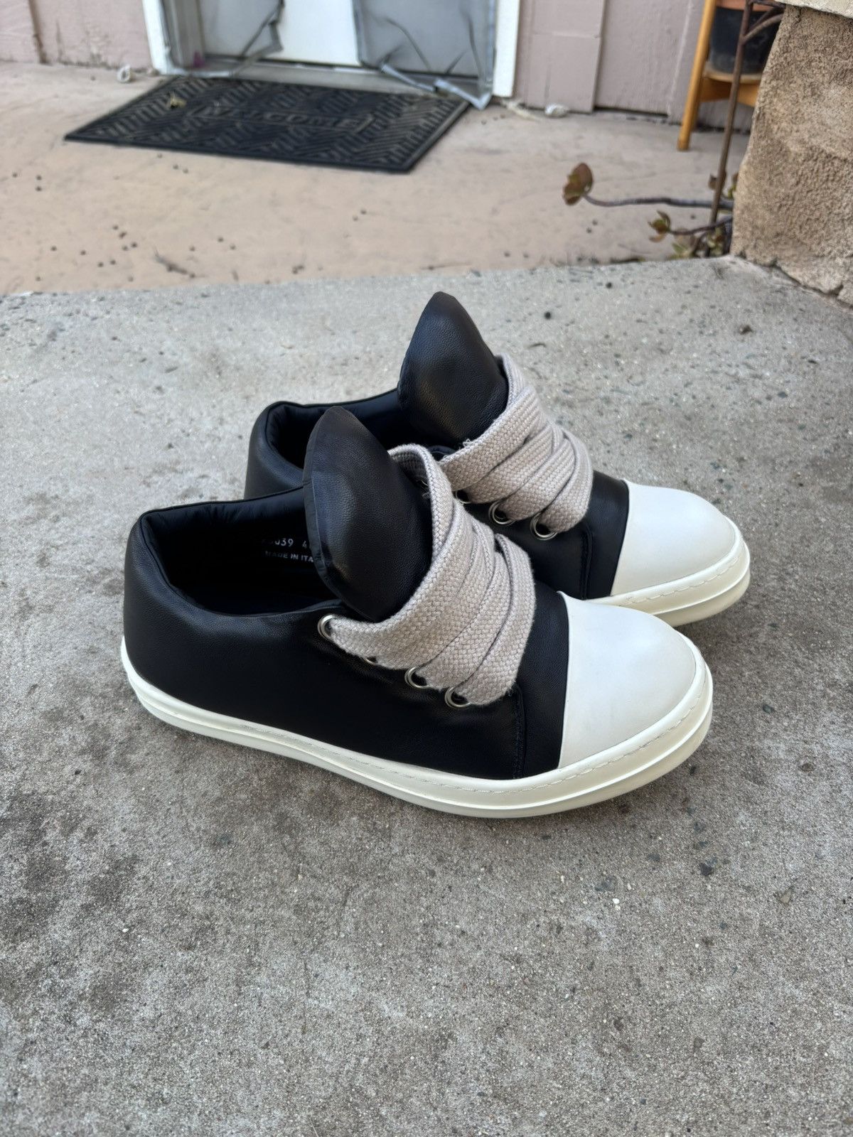 Rick Owens Hollywood Jumbo Laced Low 'Black Milk'