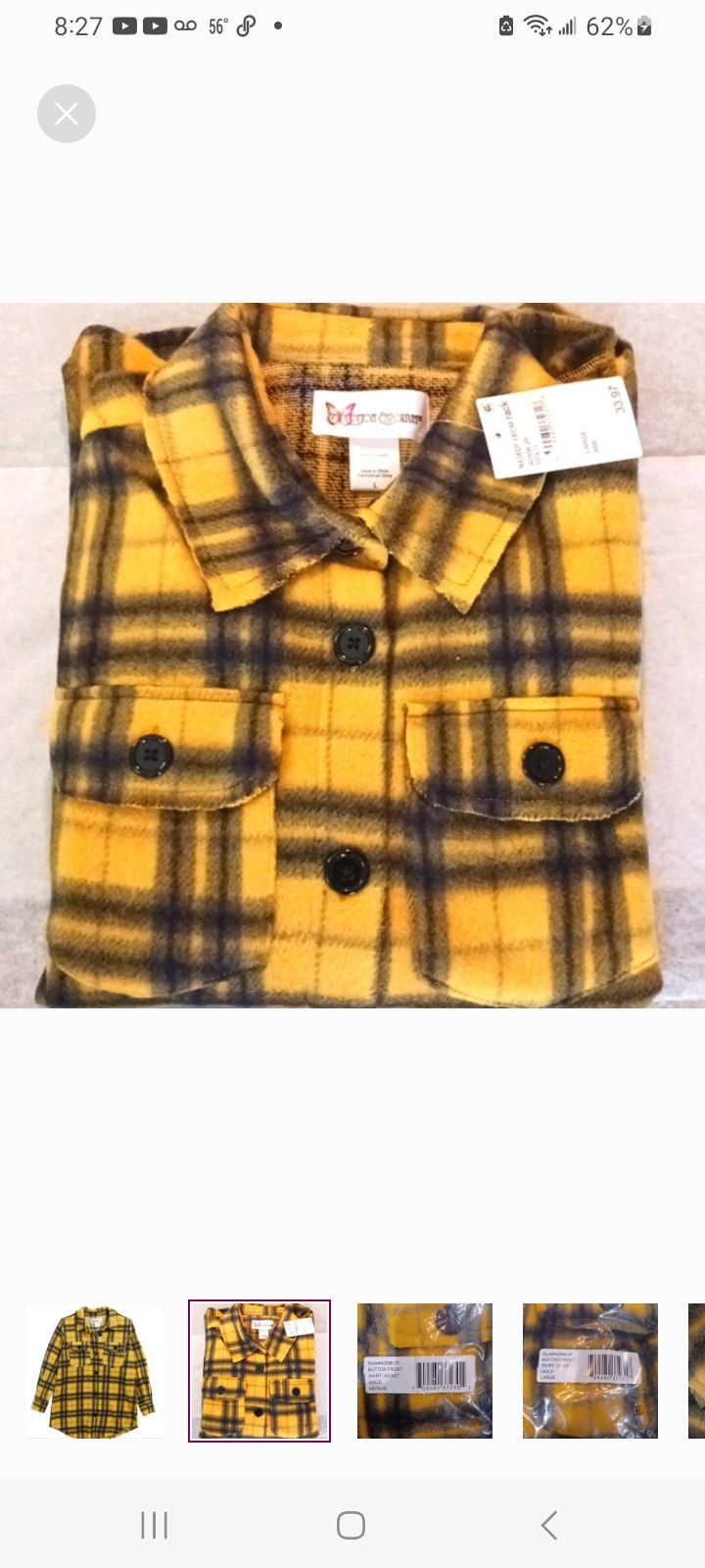 Nordstrom × Other Cotton Emporium Button Front Plaid Shirt Jacket Size M / US 6-8 / IT 42-44 - 2 Thumbnail