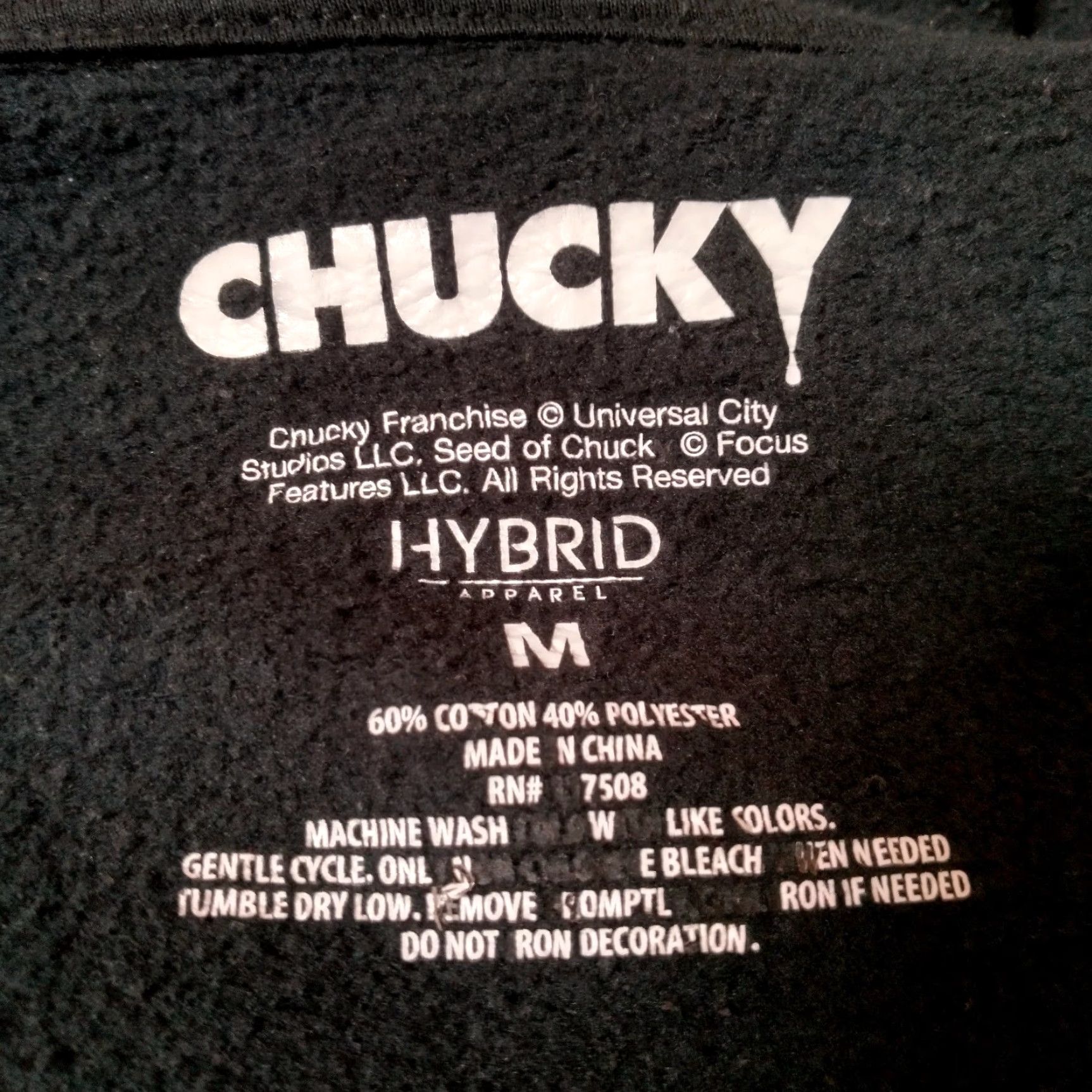 Vintage VINTAGE? (no) Chucky Doll Hoodie Hoodie Men M Black Pullover Horror Movie Graphic Hooded Sweatshirt Halloween Doll 90s Mens Size US M / EU 48-50 / 2 - 4 Thumbnail
