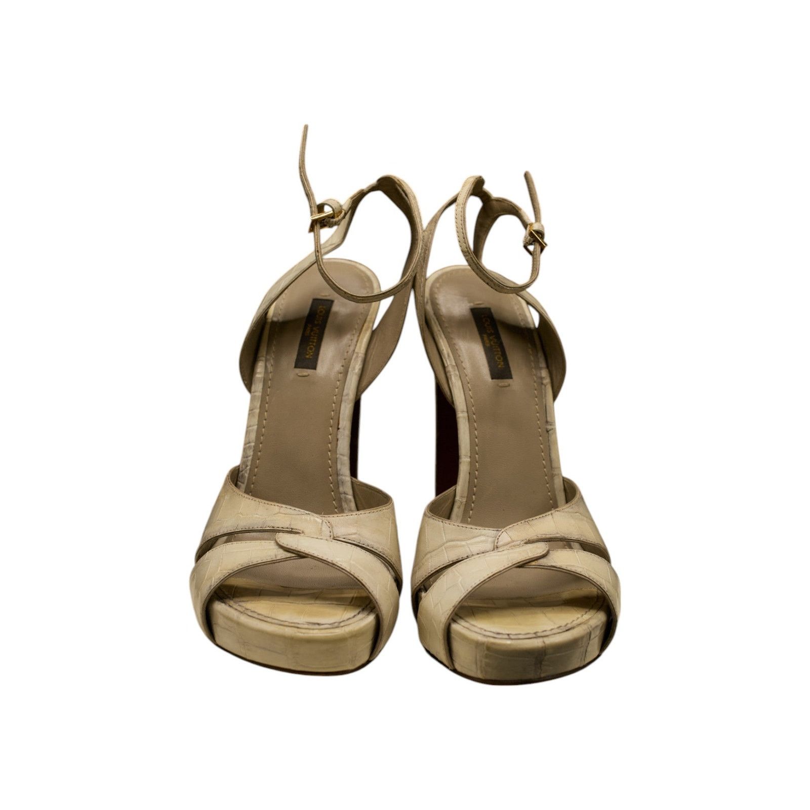 Louis Vuitton by Marc Jacobs F/W 2013 Ivory Crocodile Heels Size US 9 / IT 39 - 2 Thumbnail