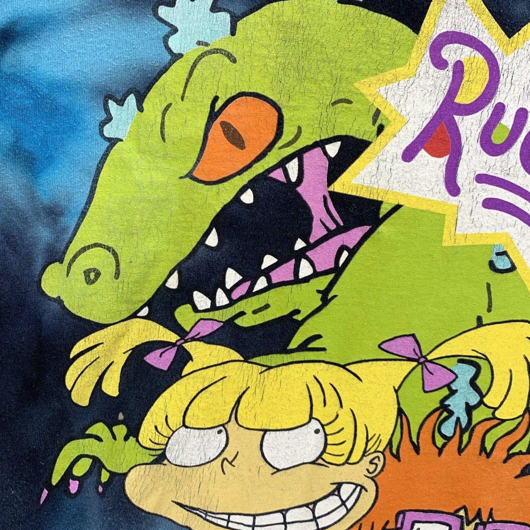 Nickelodeon VINTAGE Nickelodeon Rugrats T Shirt Mens M Blue Tie Dye Reptar Chucky Goth Punk 90s Graphic Print Mens Regular Short Sleeve Crew Neck Size US M / EU 48-50 / 2 - 4 Thumbnail