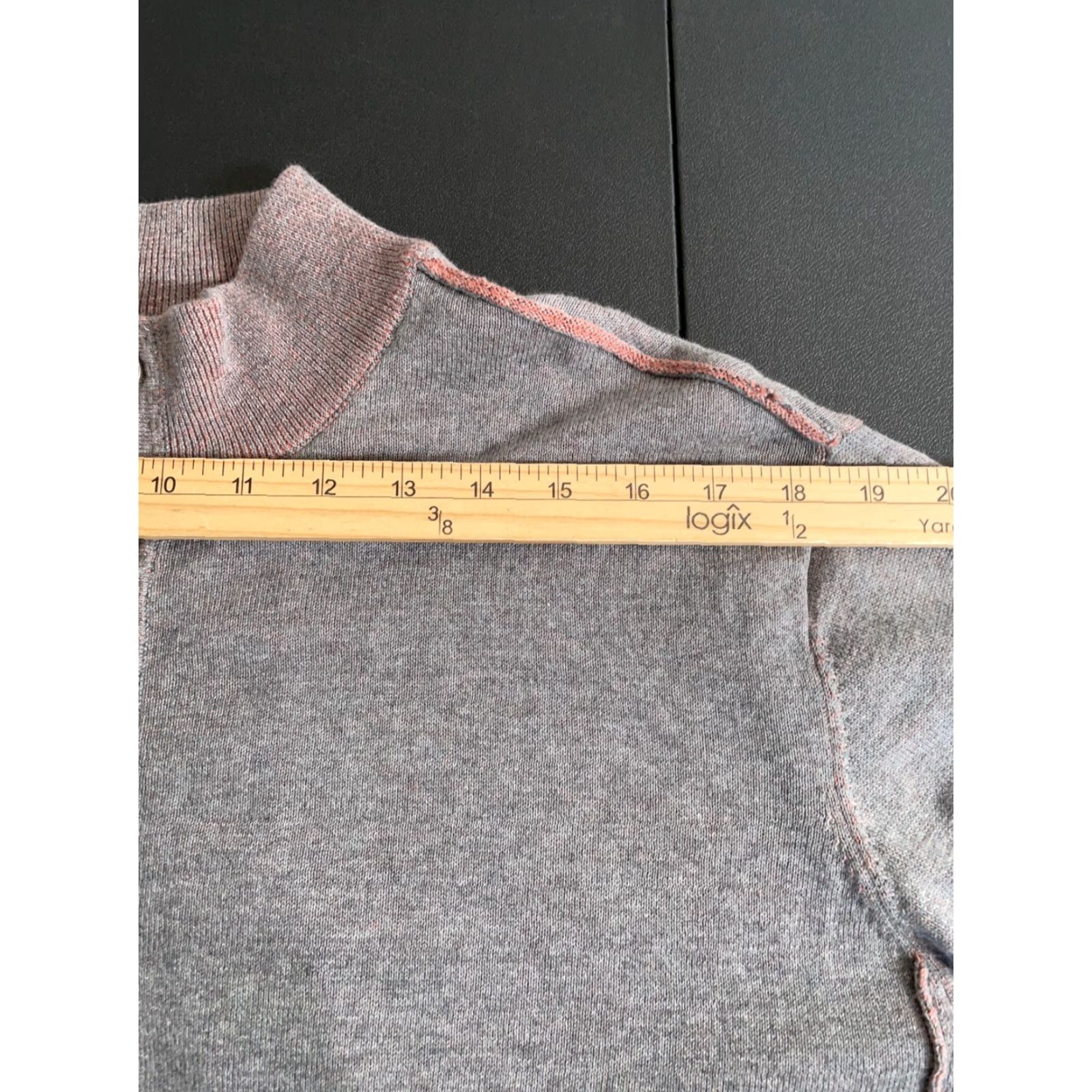 Carbon2Cobalt Carbon 2 Cobalt Henley Sweater Men's Large Gray Orange Cotton Lightweight Knit Shirt Size US L / EU 52-54 / 3 - 7 Thumbnail