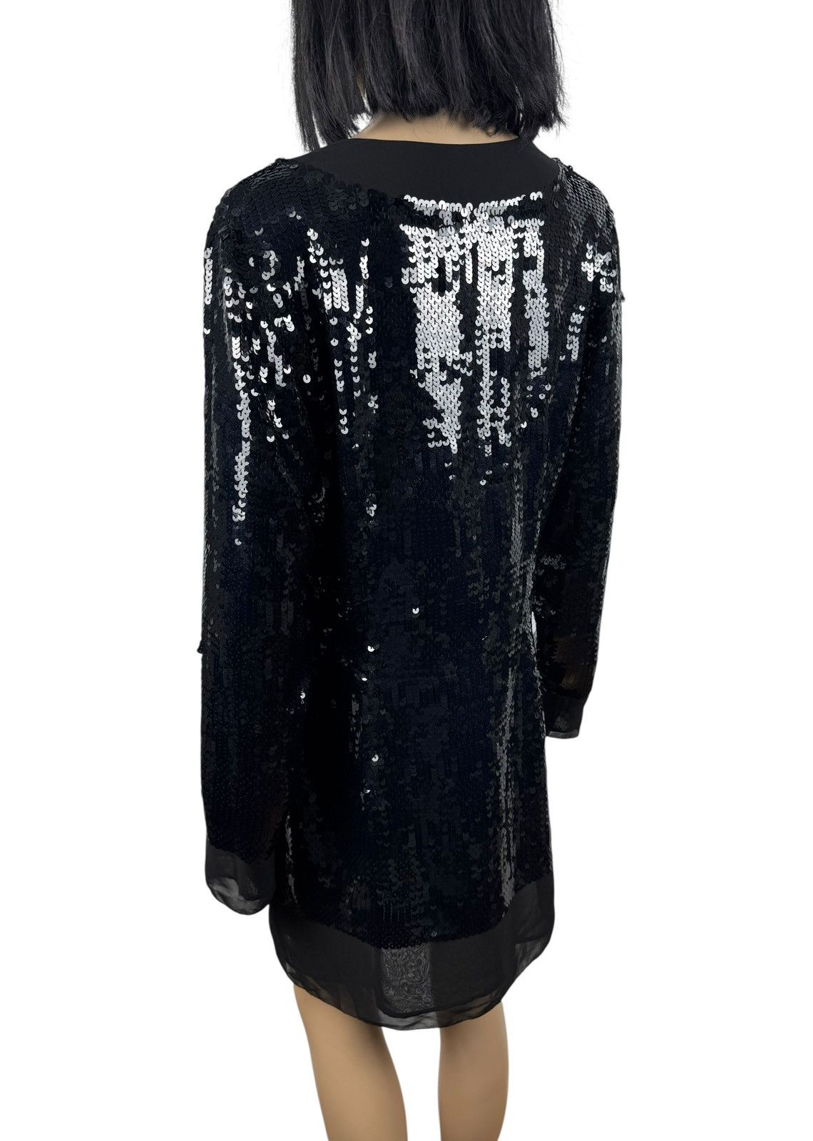 Karl Lagerfeld Karl Lagerfeld Mini Dress Sequins Mesh Decor size M V-Neck Size M / US 6-8 / IT 42-44 - 7 Thumbnail