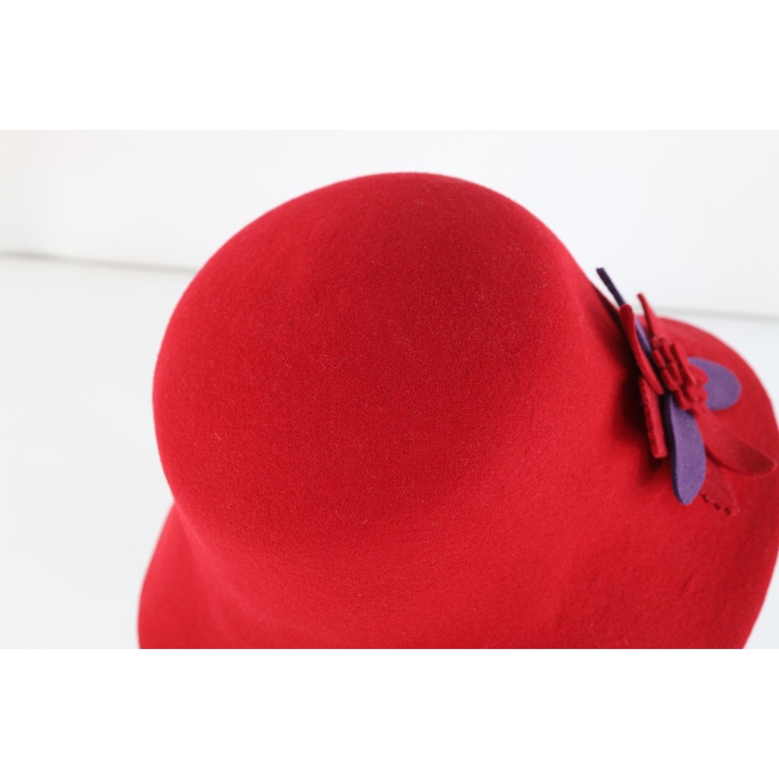 Vintage Vintage 90s Boho Chic Felt Wool Flower Church Cloche Hat Size ONE SIZE - 6 Thumbnail