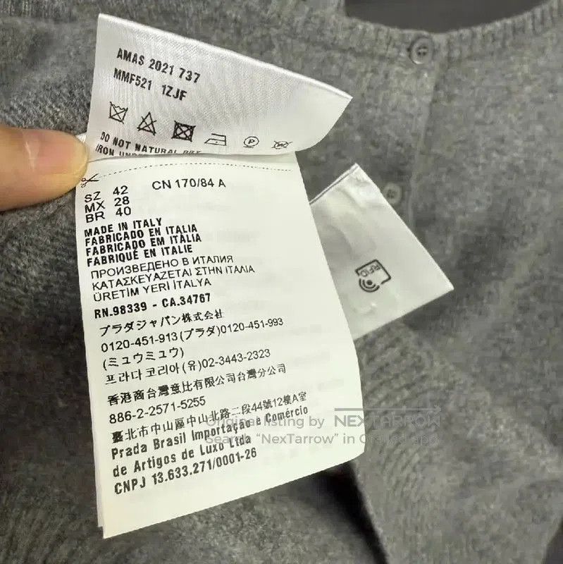 Miu Miu Miu Miu Winter Charcoal Cashmere Cardigan . Size M / US 6-8 / IT 42-44 - 8 Thumbnail