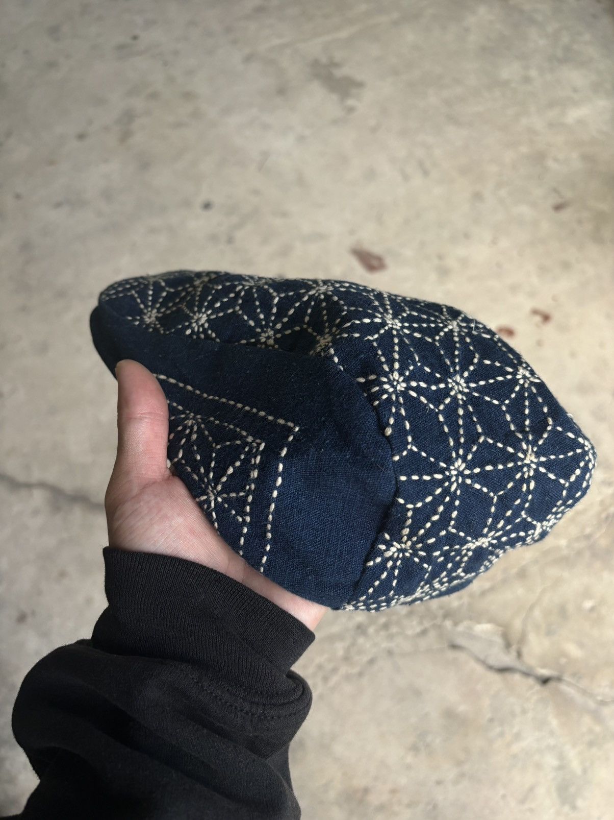 Japanese Brand Sashiko Denim Beret Hat 1 of 1 Size ONE SIZE - 5 Thumbnail