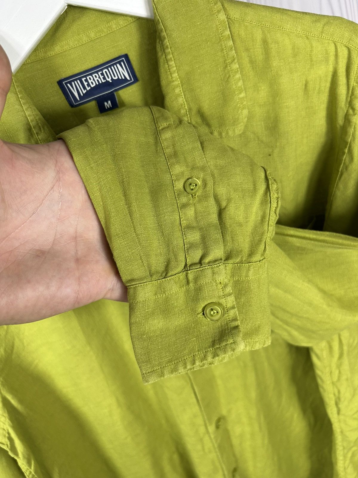 Vilebrequin Vilebrequin Caroubis Linen Shirt Green Long Sleeve Turtle Size US M / EU 48-50 / 2 - 5 Thumbnail