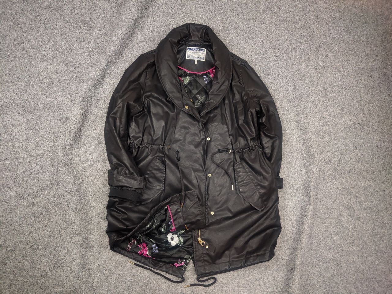 Vintage Joules swanson Design Wax Style Canvas Coat Parka Jacket Size L / US 10 / IT 46 - 2 Thumbnail