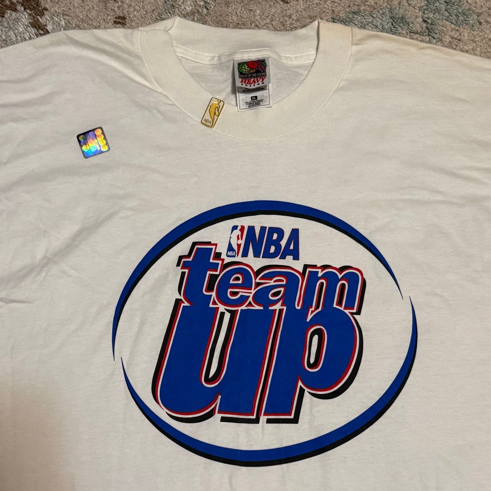 NBA Vintage NBA Team Up 90s Basketball Shirt Size XL w/ Gold Pin Size US XL / EU 56 / 4 - 1 Thumbnail