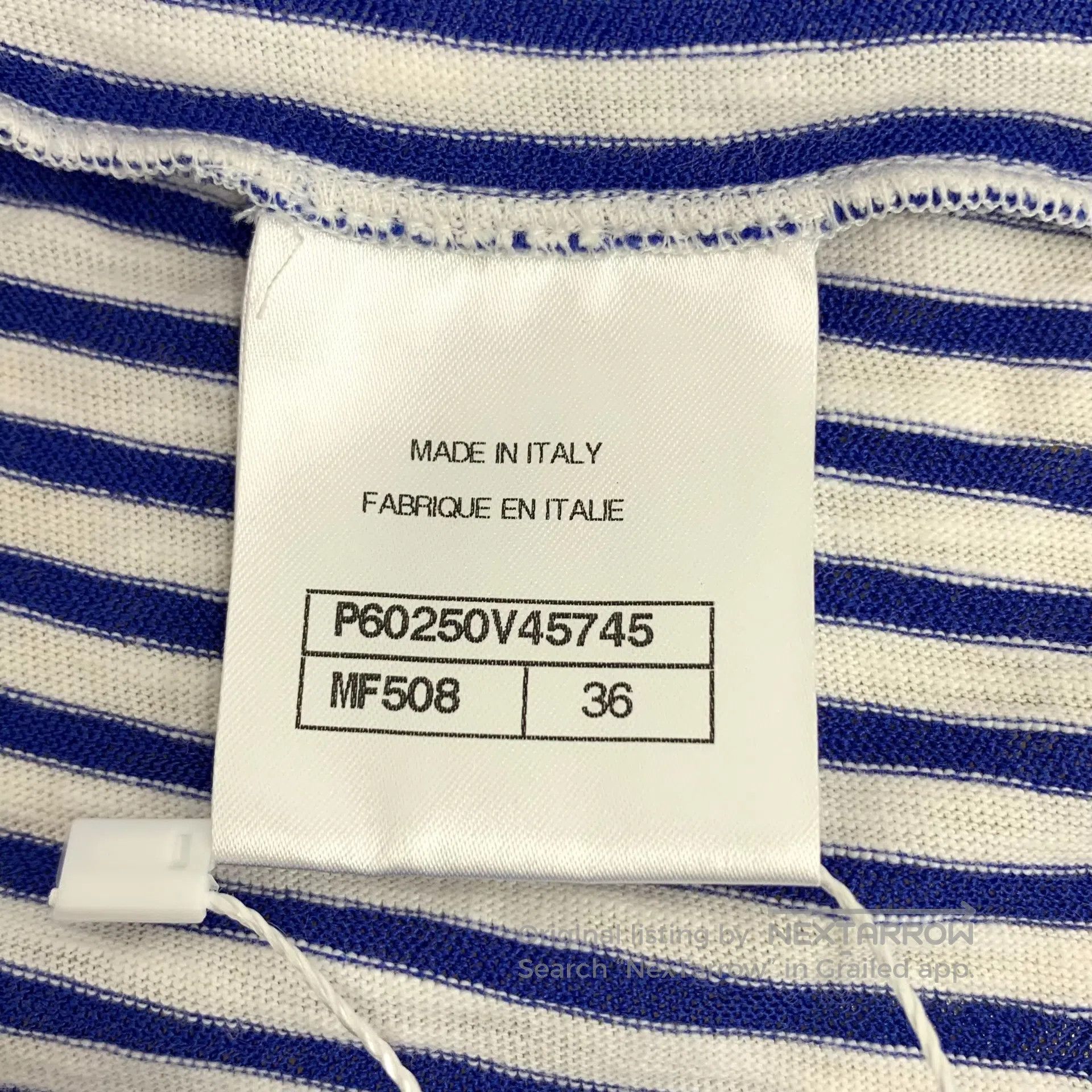 Chanel Chanel Blue Striped Cotton Crew Neck Short Sleeve Dress| Size XS / US 0-2 / IT 36-38 - 7 Thumbnail