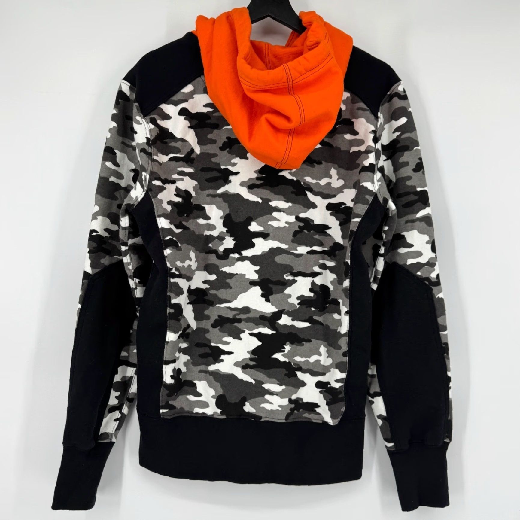 Vintage American Giant Full Zip Hoodie Mens Camouflage Fleece Heavyweight Streetwear Pockets Logo Zipper Black Gray Orange S SMALL Size US S / EU 44-46 / 1 - 2 Thumbnail