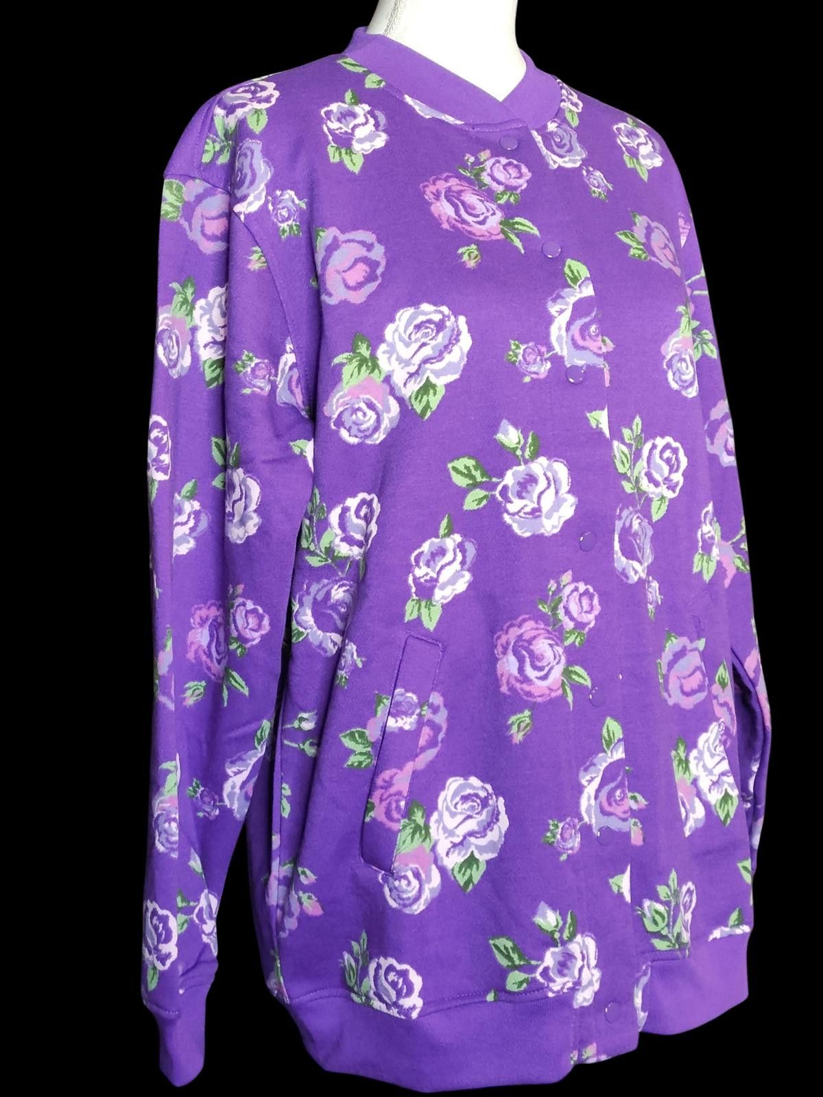 Other Tudor Court Rose Garden Bomber Jacket in Purple Floral Size M / US 6-8 / IT 42-44 - 4 Thumbnail