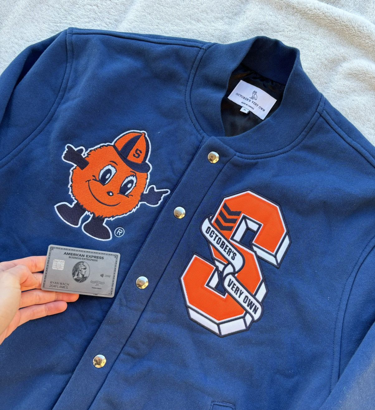 October's Very Own OVO x Oranges Blue Fleece Varsity Jacket Size US L / EU 52-54 / 3 - 2 Thumbnail