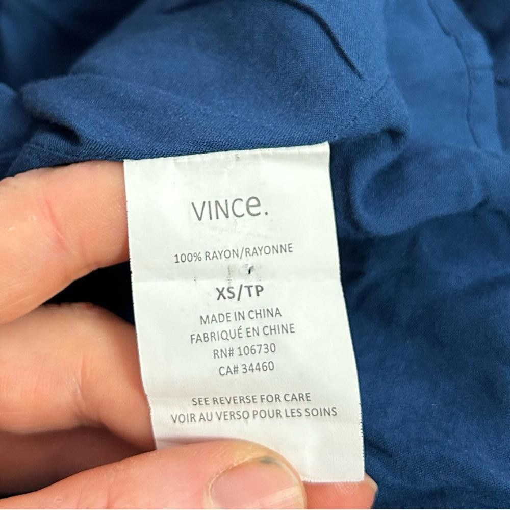 Vince Vince. I Shirred Long Sleeve Sheer Dress Blue XS Size XS / US 0-2 / IT 36-38 - 10 Thumbnail