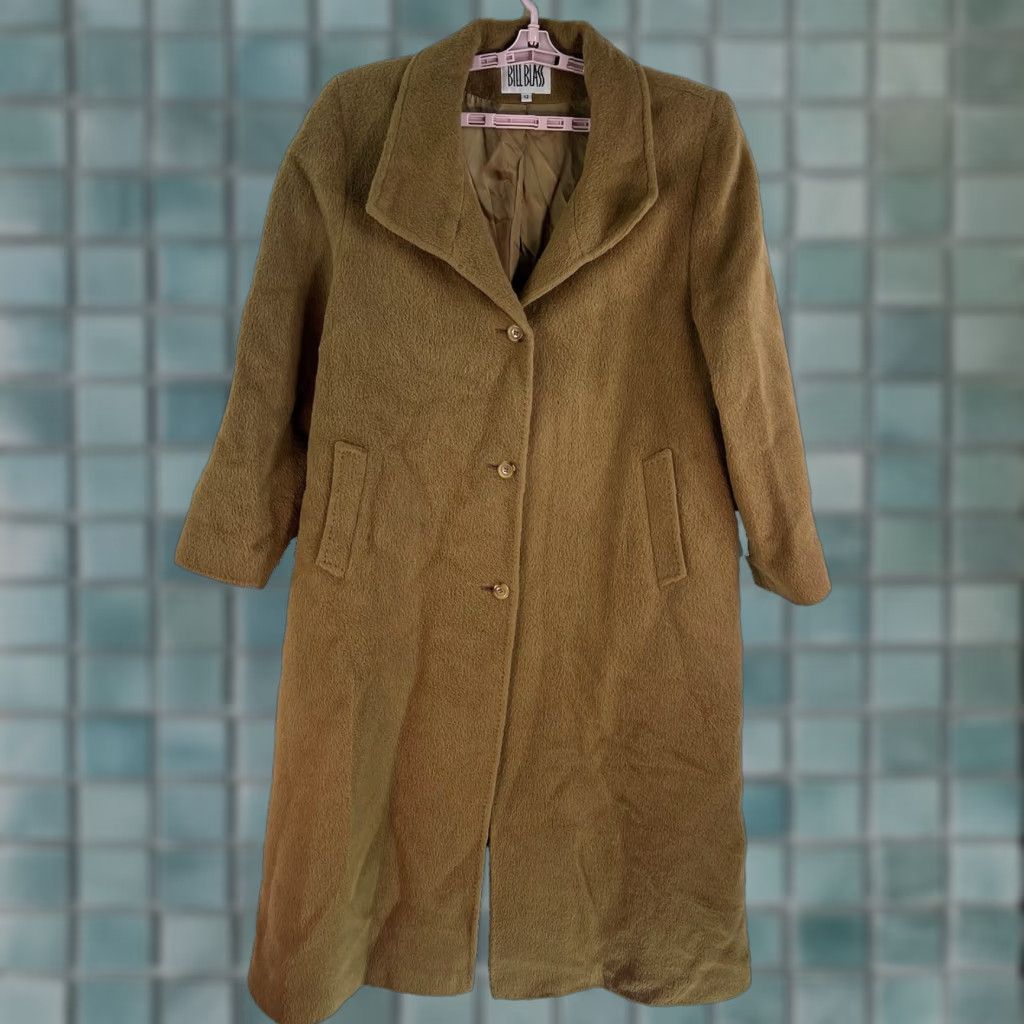 Bill Blass VINTAGE Bill Blass Llama Wool Overcoat Womens Size 12 Camel Tan Long Sleeve Classic 90s Size XL / US 12-14 / IT 48-50 - 1 Thumbnail