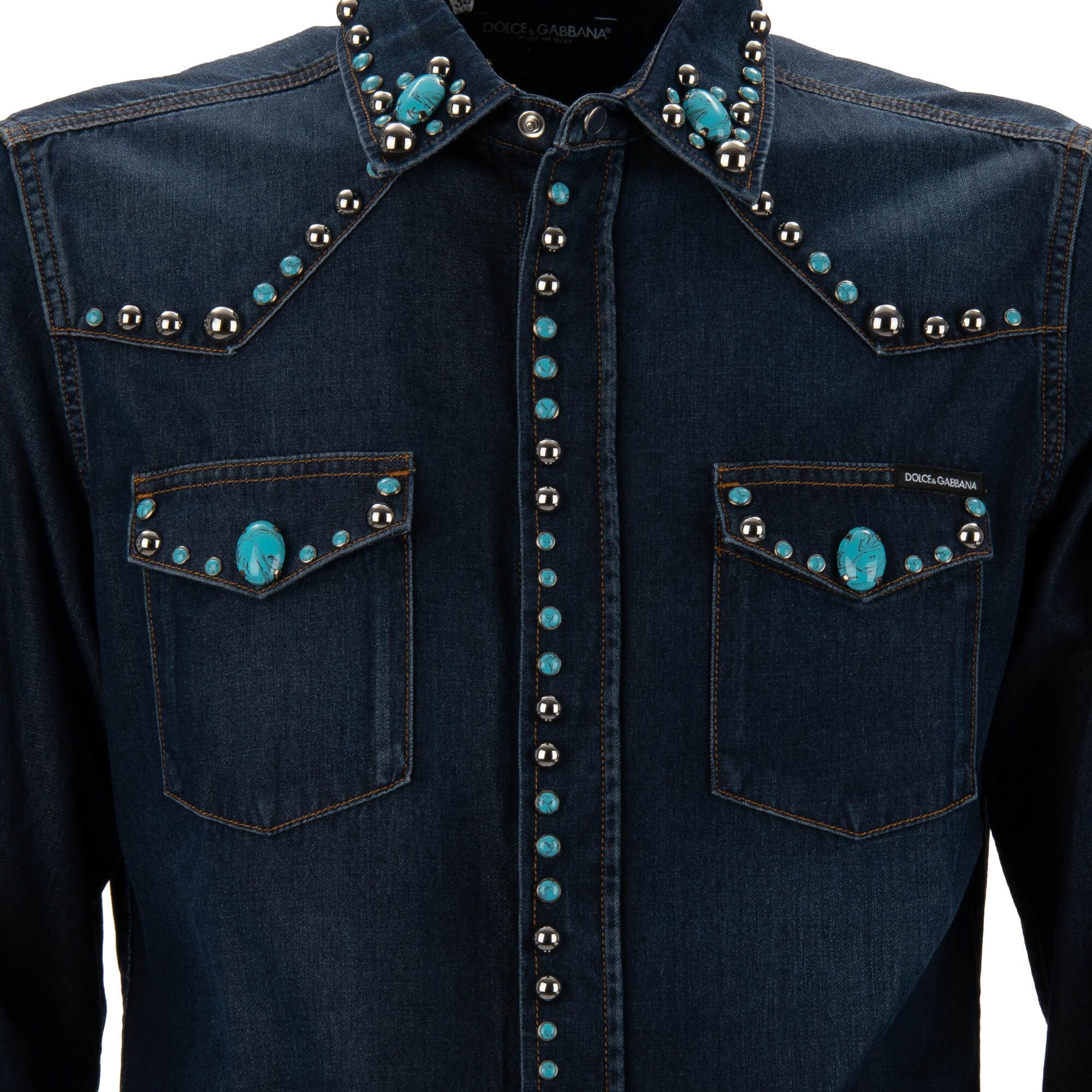 Dolce & Gabbana o1y0125 Denim Shirt in Blue Size US M / EU 48-50 / 2 - 3 Thumbnail