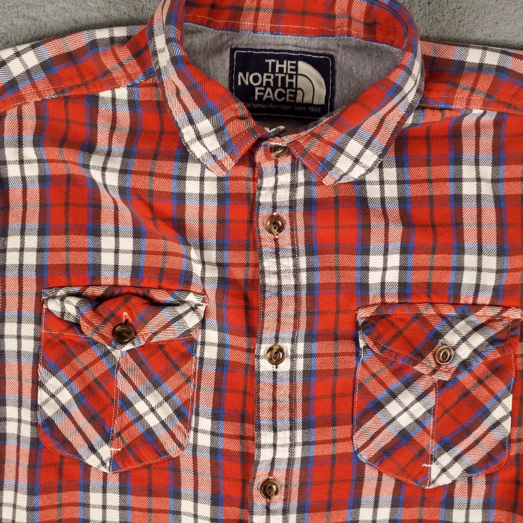 The North Face VINTAGE The North Face Shirt Mens L Red Plaid Flannel Button-Up Long Sleeve Size US L / EU 52-54 / 3 - 2 Thumbnail
