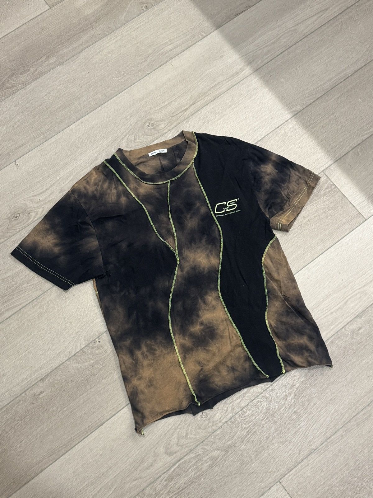 CMMN SWDN CMMN SWDN Raz Panelled Bleach Dyed T-shirt Size US L / EU 52-54 / 3 - 1 Thumbnail