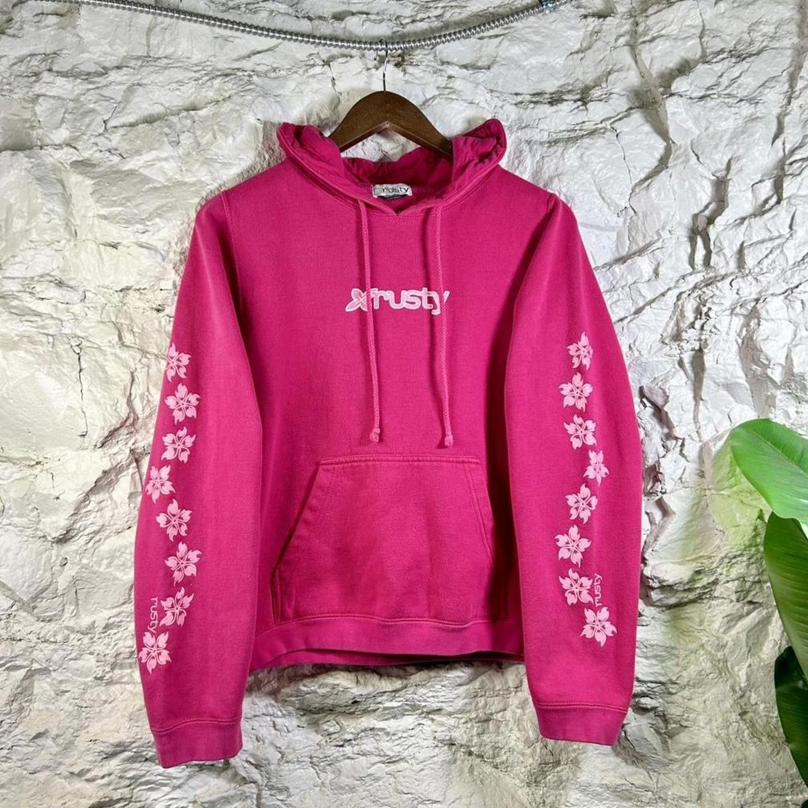 Rusty Y2K Rusty Surf Center Logo Pink Hoodie Size XS Size XS / US 0-2 / IT 36-38 - 1 Thumbnail