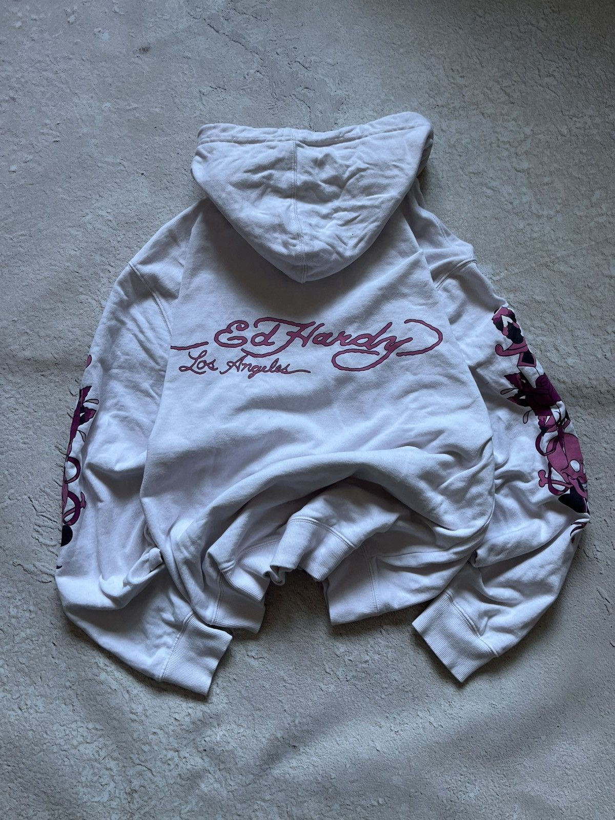 Ed Hardy Ed Hardy Los Angeles Hoodie – Pink Script / Graphic Sleeves Size US M / EU 48-50 / 2 - 1 Thumbnail