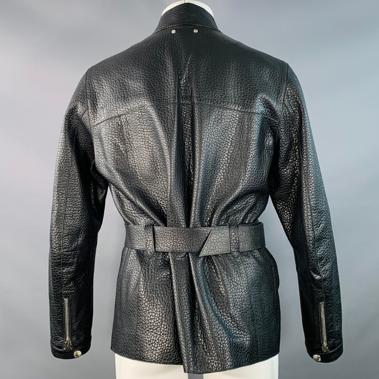 Louis Vuitton LOUIS VUITTON Black Pebble Grain Bullhide Leather Jacket Size US M / EU 48-50 / 2 - 4 Thumbnail