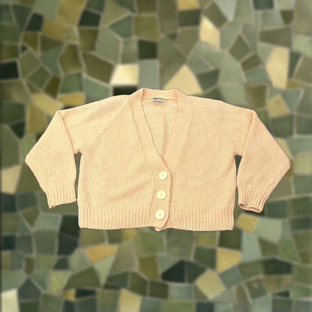 Vintage VINTAGE DEB Cardigan Sweater Womens Large Pink Shoulder Pads Button Front 90s Size L / US 10 / IT 46 - 1 Thumbnail