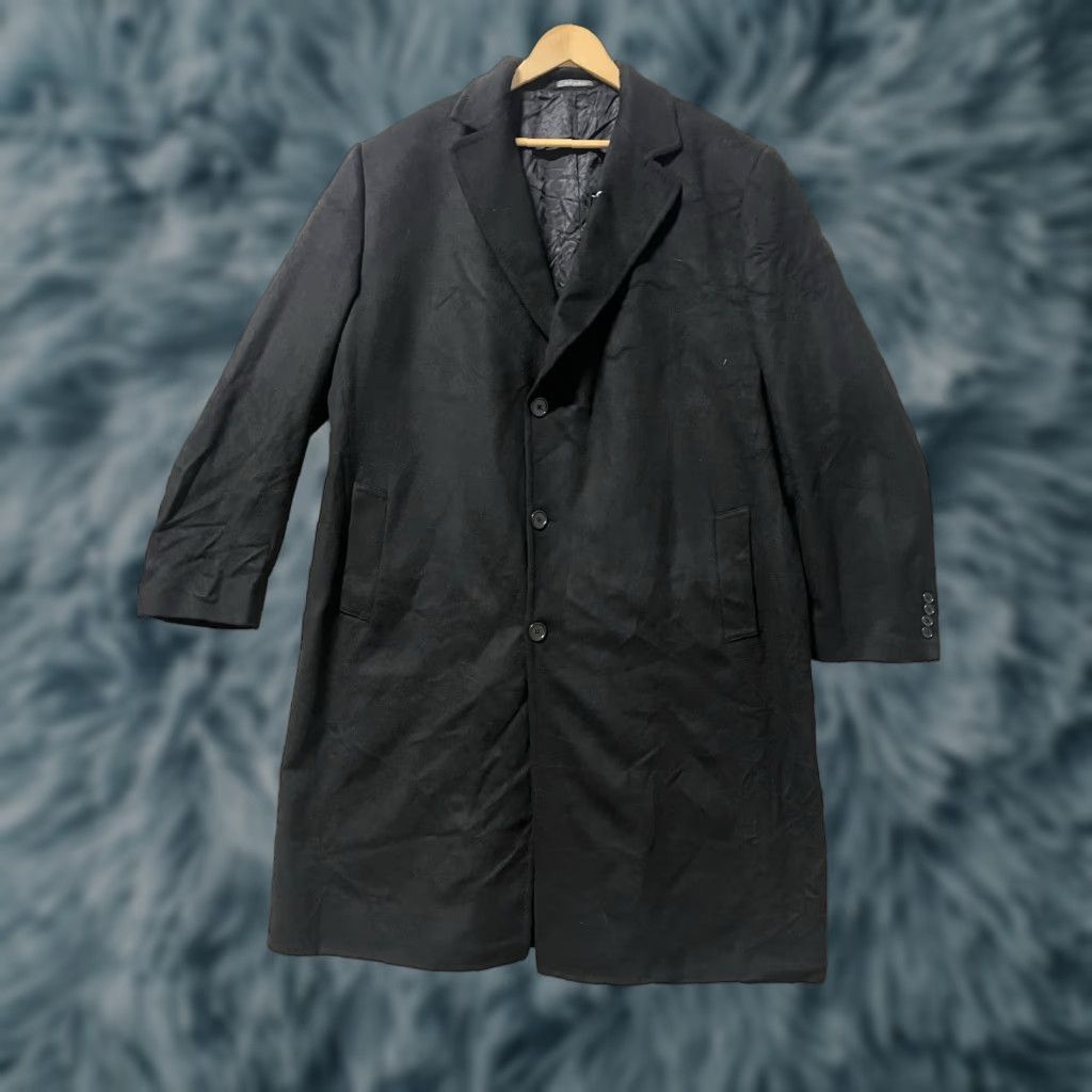 Vintage Lanificio Fedora Coat Black 48T 100% Cashmere Overcoat Big & Tall Mens Long Buttoned 4 Seasons Fall Winter Spring Summer Made in Mexico Size US M / EU 48-50 / 2 - 1 Thumbnail