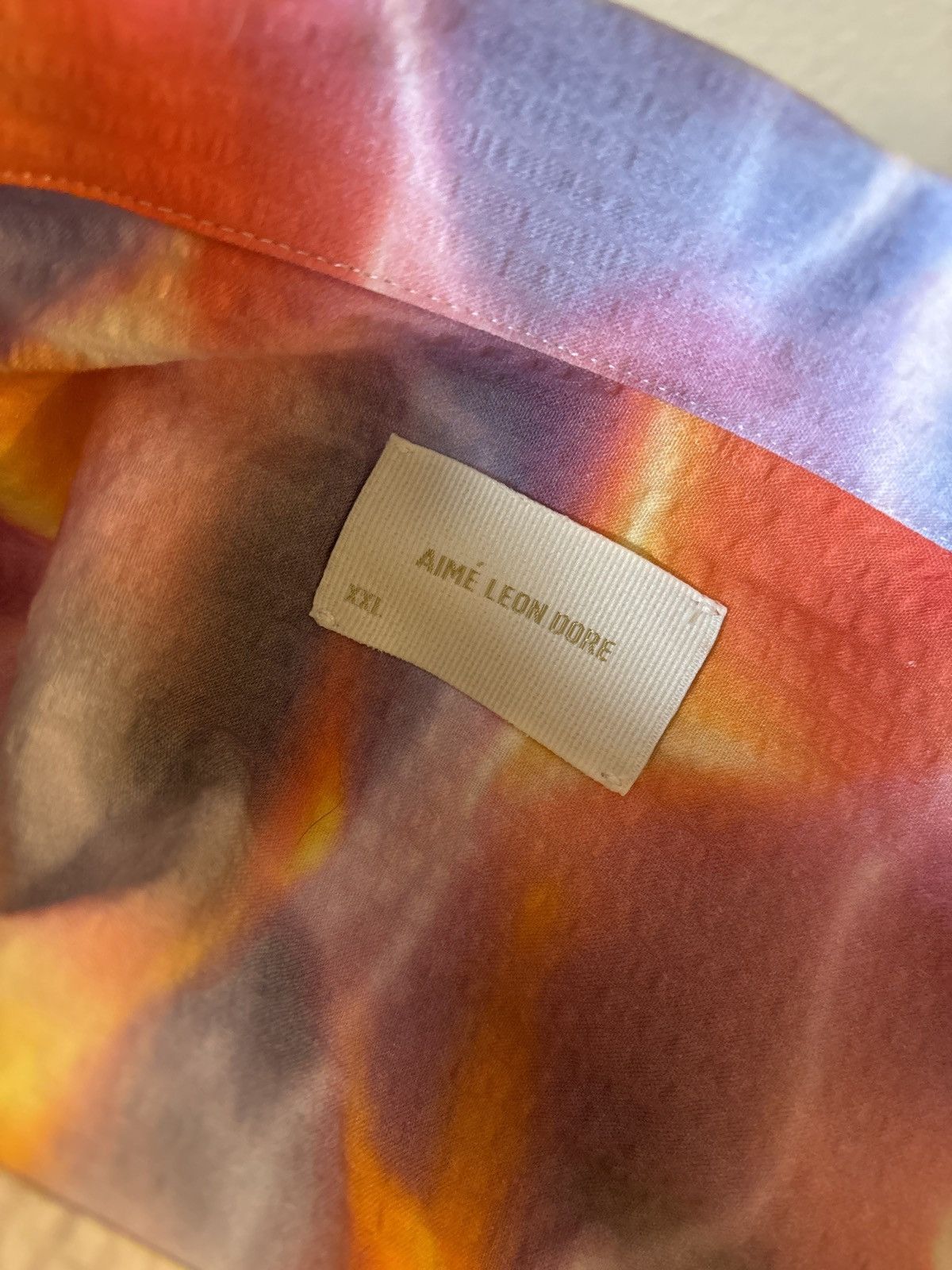 Aime Leon Dore Aime Leon Dore Aqua Print Seersucker Shirt sunset Size US XXL / EU 58 / 5 - 4 Thumbnail