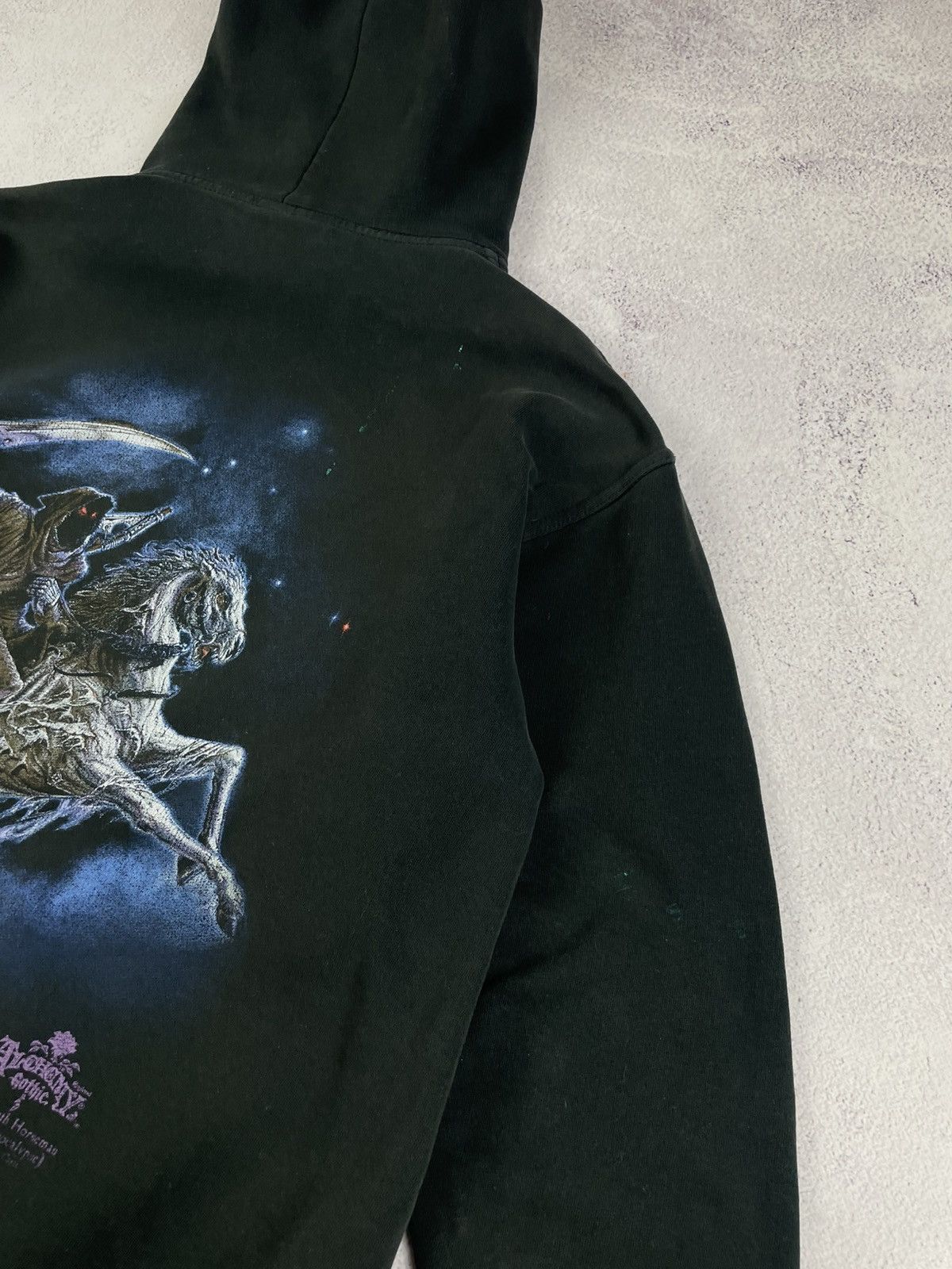 Alchemy Equipment × Designer × Vintage Vintage Alchemy Gothic The Fourth Horseman Hoodie,Black,Sz L Size US L / EU 52-54 / 3 - 13 Thumbnail