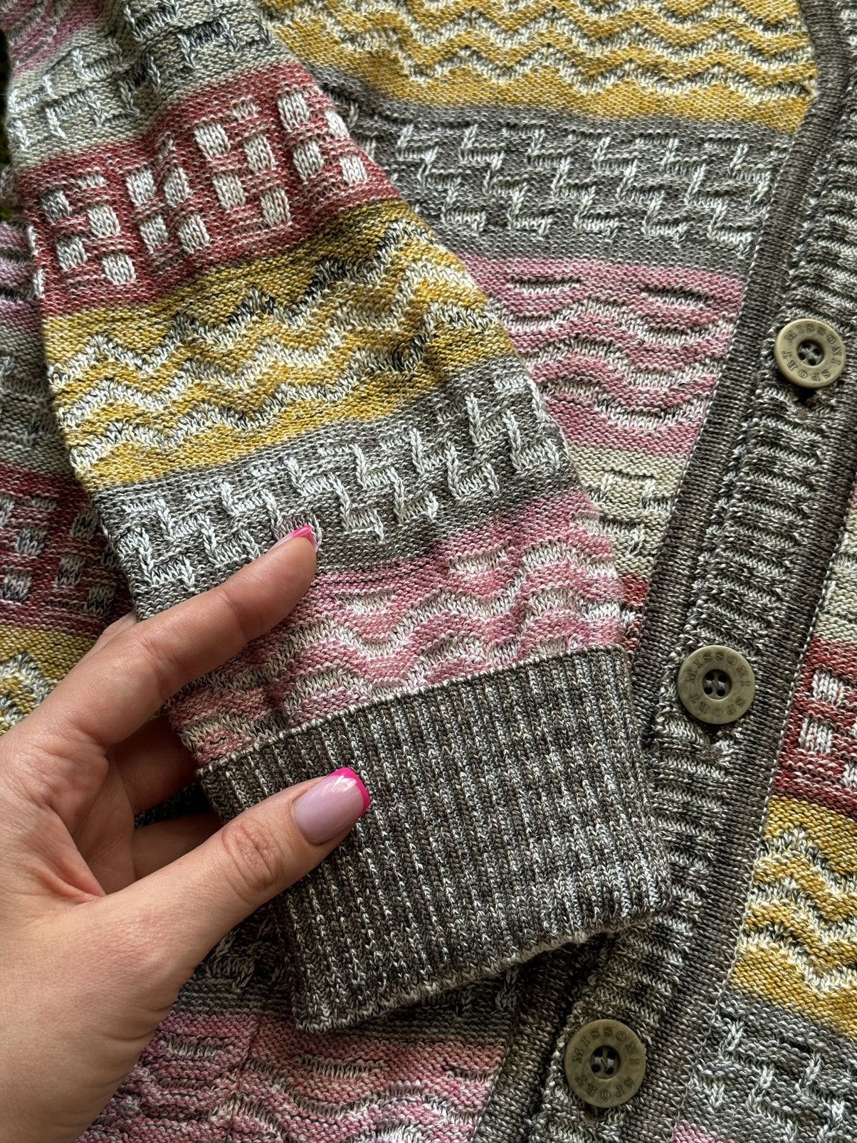 Missoni × Vintage Missoni 90s vintage iconic coloured cardigan sweater Size L / US 10 / IT 46 - 6 Thumbnail
