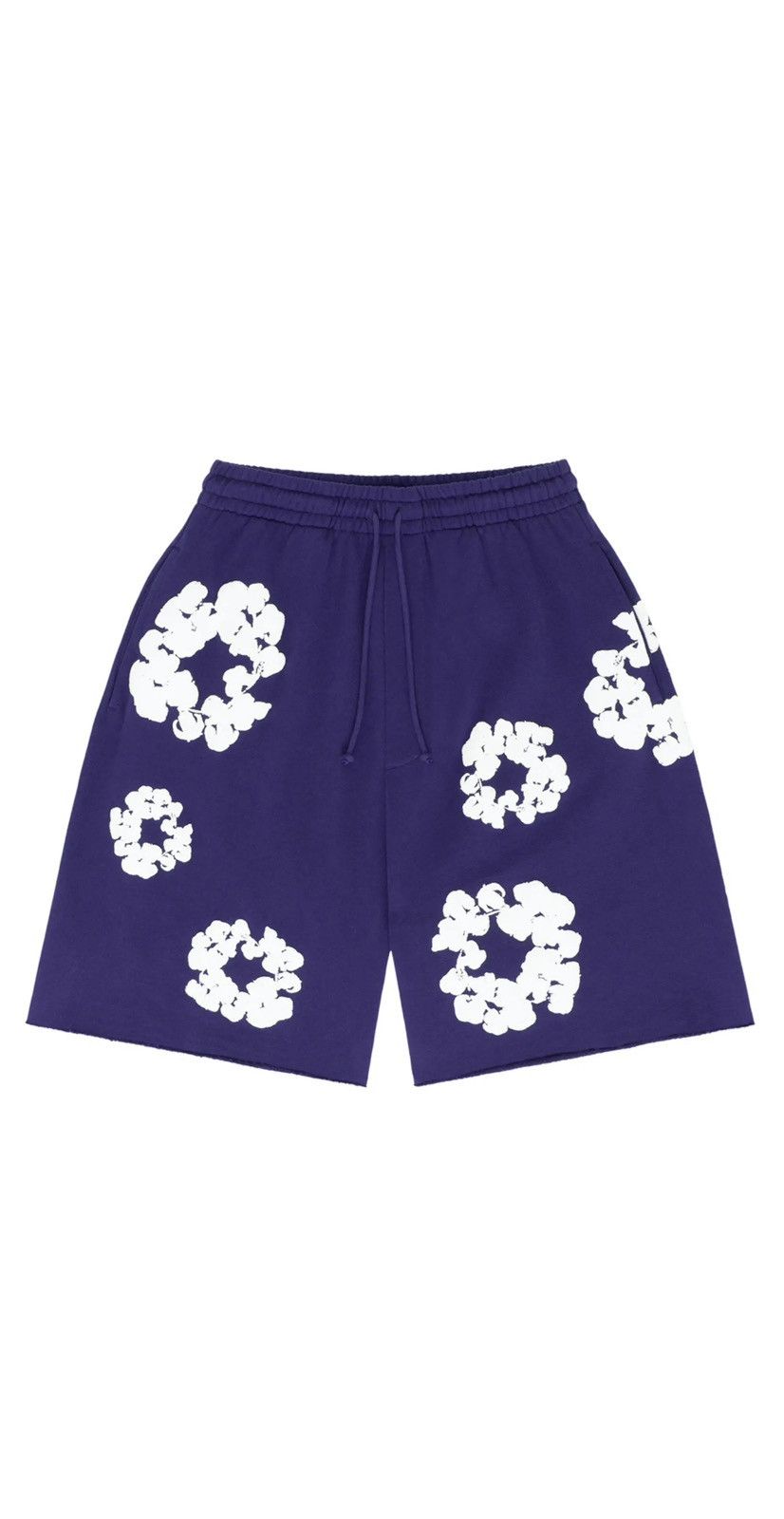 image of Denim Tears Denim Years Cotton Wreath Sweat Shorts Purple, Men's (Size 34)