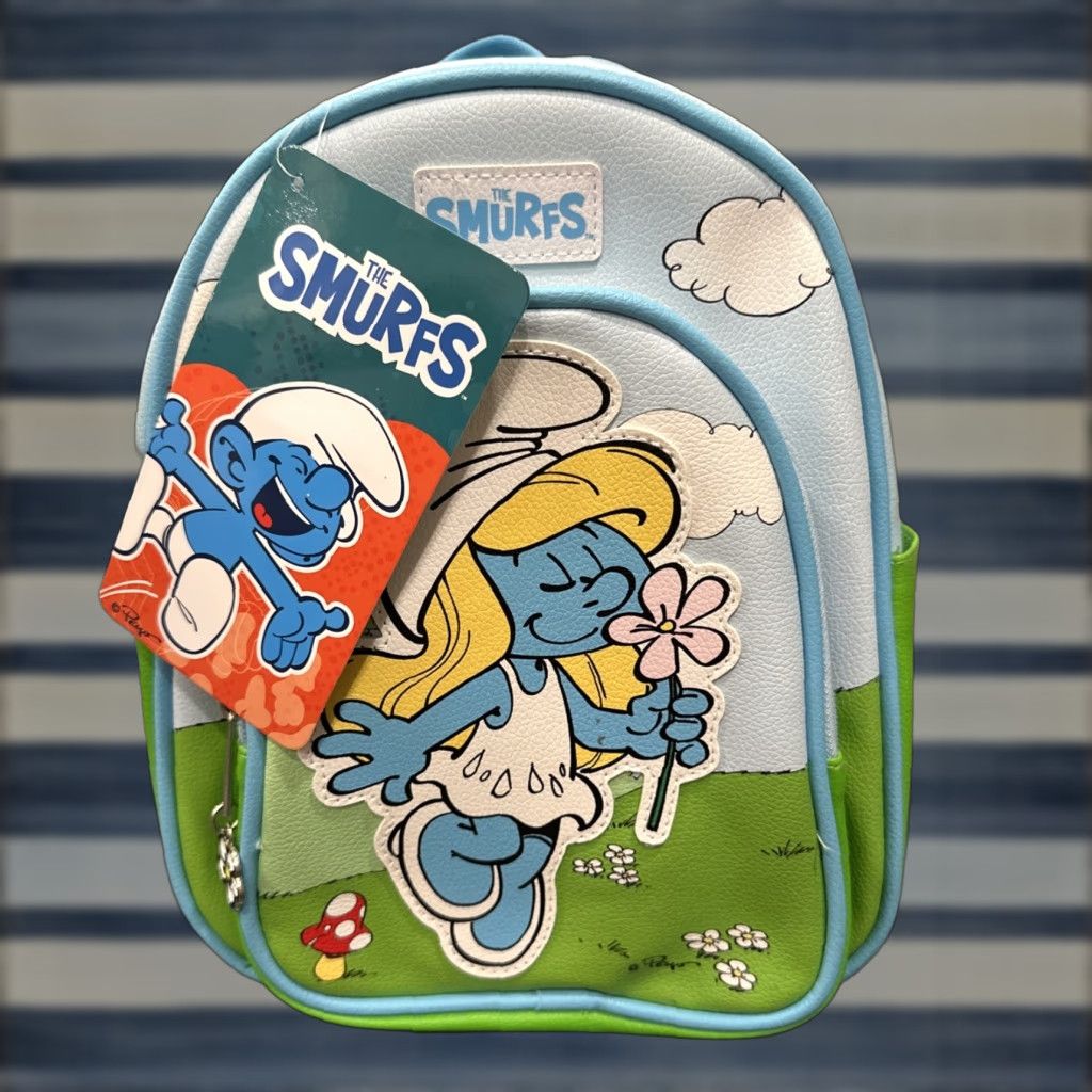 Vintage Smurfs Smurfette Women's Mini Backpack Blue Size ONE SIZE - 1 Thumbnail