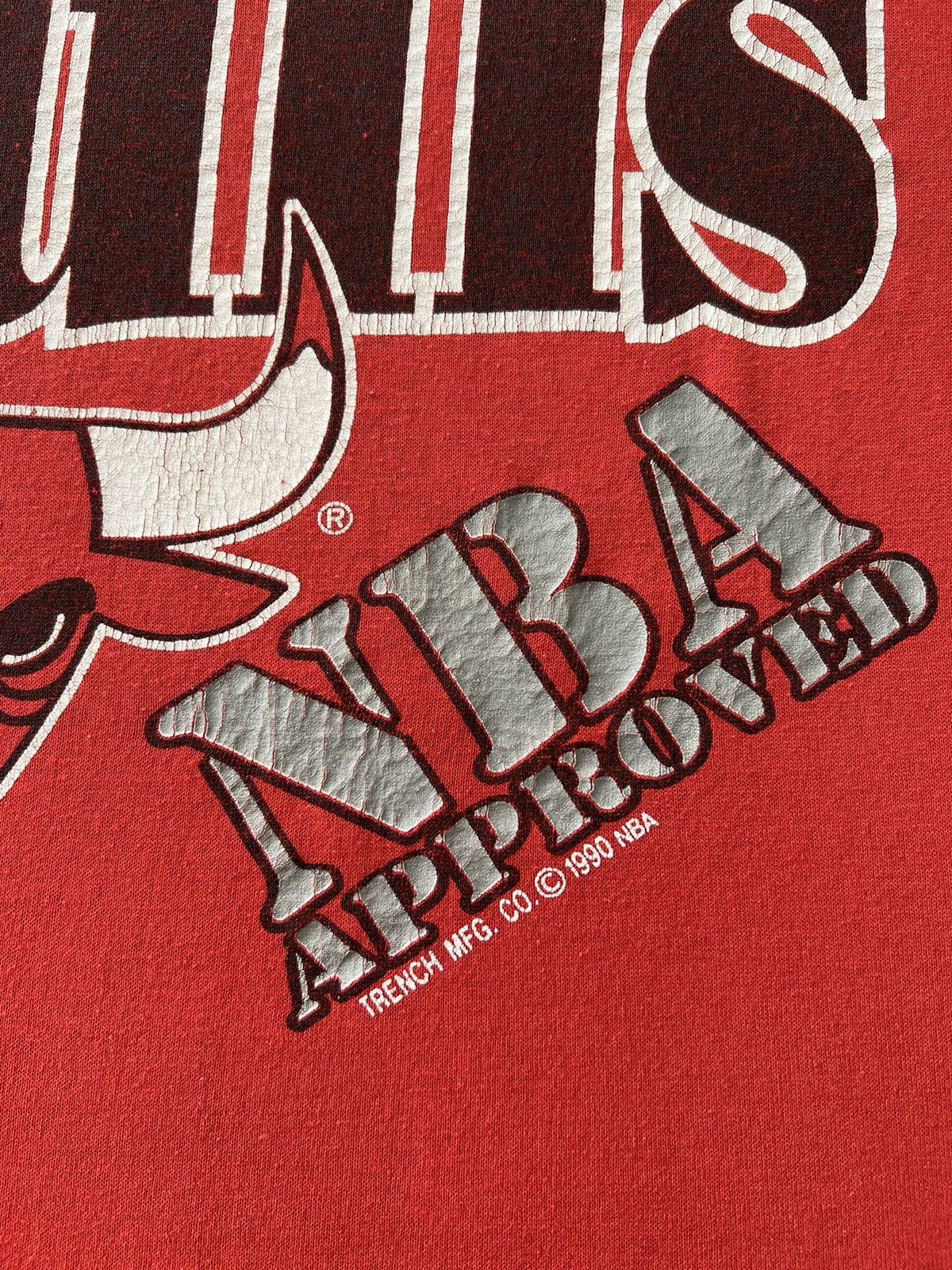 Vintage Vintage 1990 Chicago Bulls NBA Michael Jordan Red T-shirt Size US XL / EU 56 / 4 - 5 Thumbnail