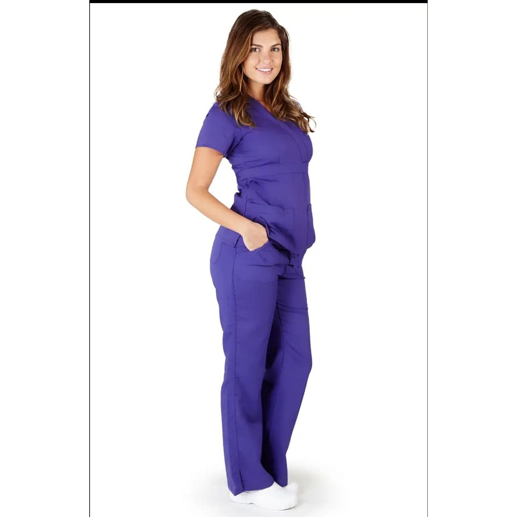 Other Ultra Soft Womens Mock Wrap Scrub Set With Button-Tab Closur Size M / US 6-8 / IT 42-44 - 1 Thumbnail