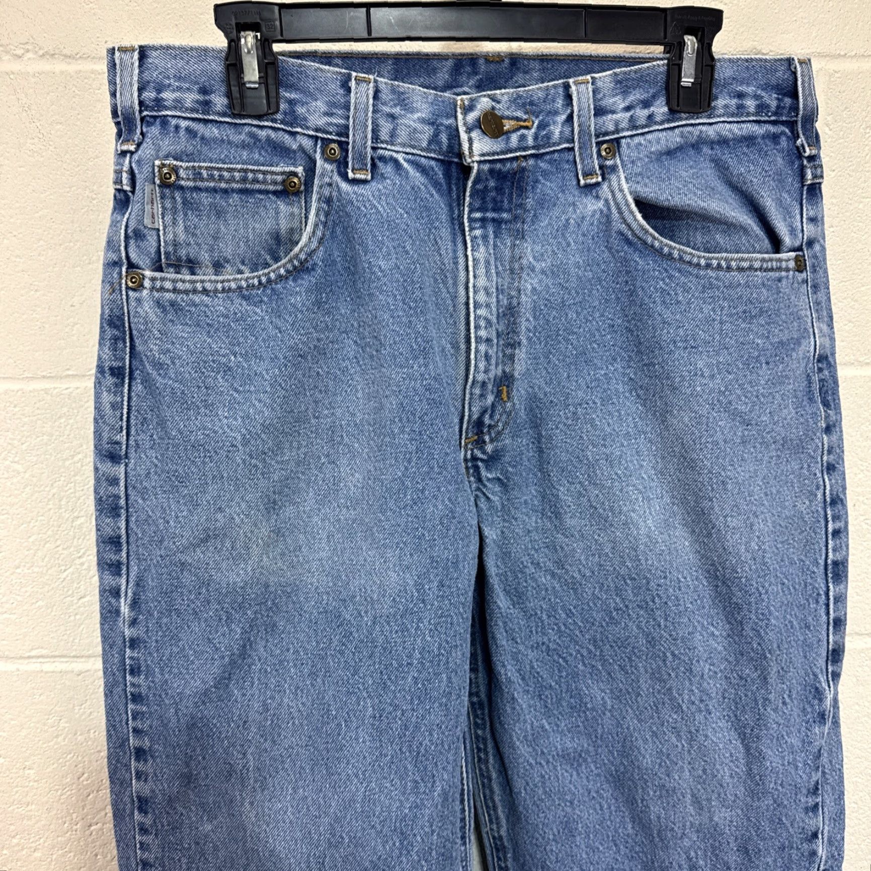 Carhartt VINTAGE Carhartt Jeans Mens Denim Relaxed Fit 34x34 Blue Medium Wash 5-Pocket Logo Straight Mens Size US 34 / EU 50 - 4 Thumbnail