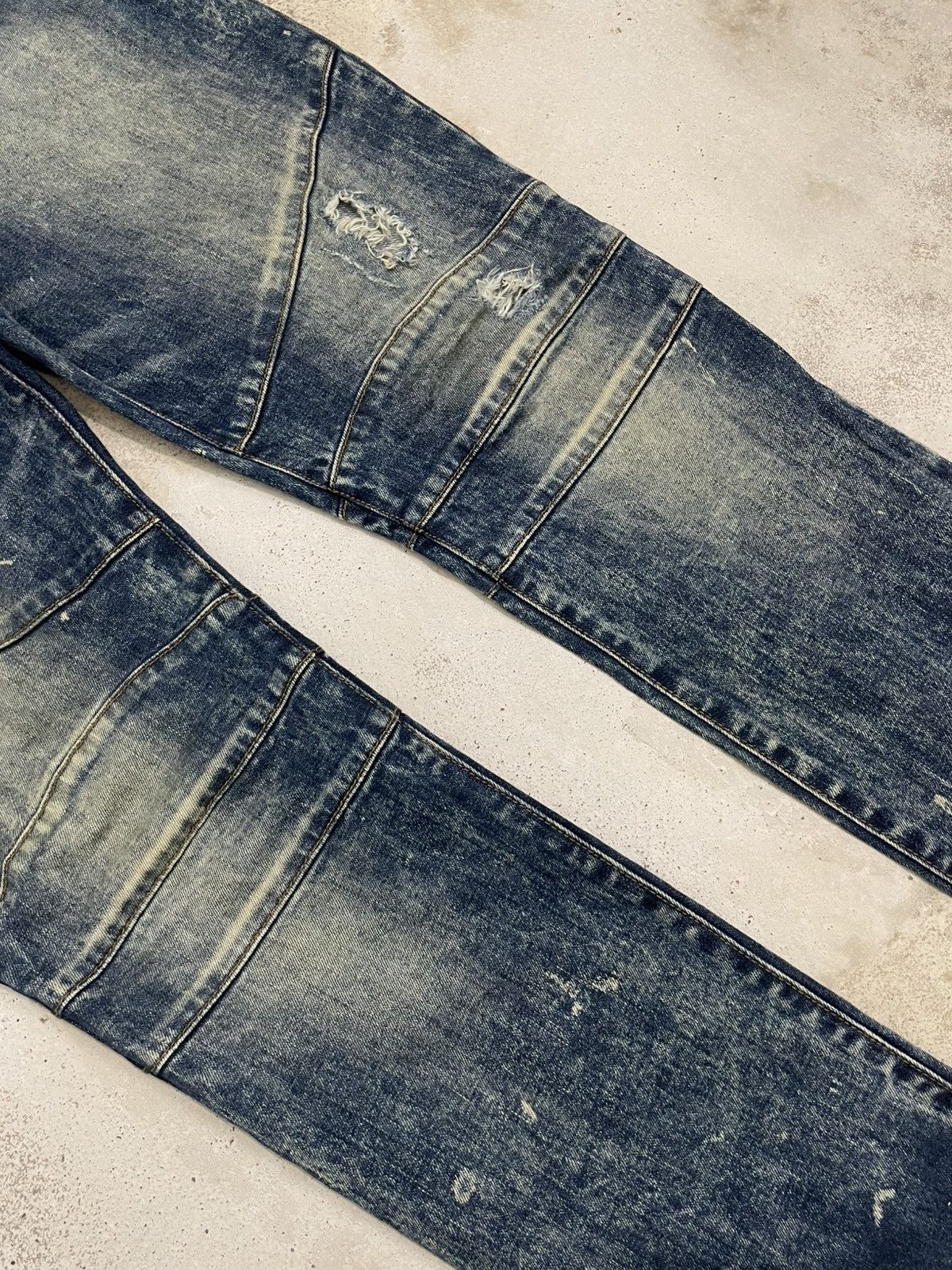 Other Rustic Dime Crazy Mudwash Distressed Biker Style Denim Pants Size US 34 / EU 50 - 4 Thumbnail